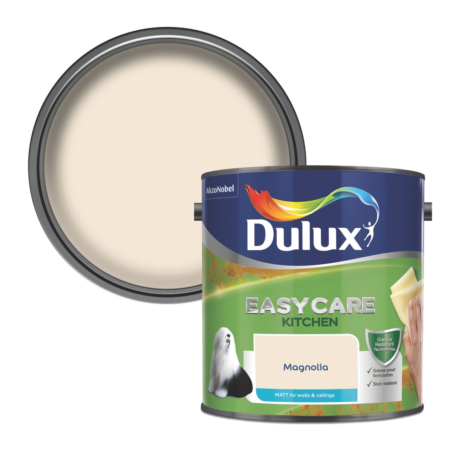 Dulux Easycare 2.5Ltr Magnolia Matt Emulsion Kitchen Paint (95855)