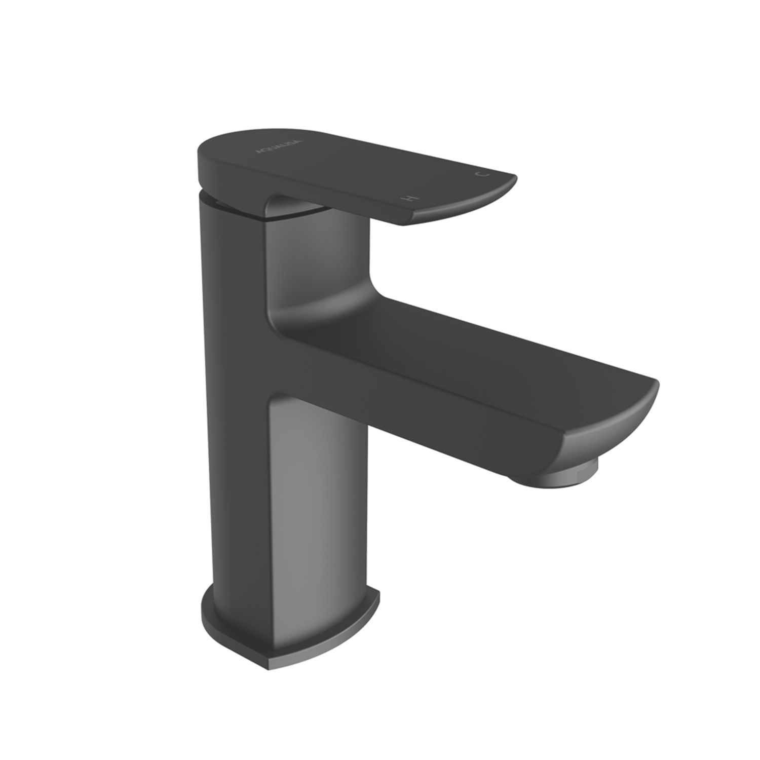 Aqualisa Downtown Black 130mm Standard Lever Mono Basin Pillar Tap With Clicker Waste (959AJ)