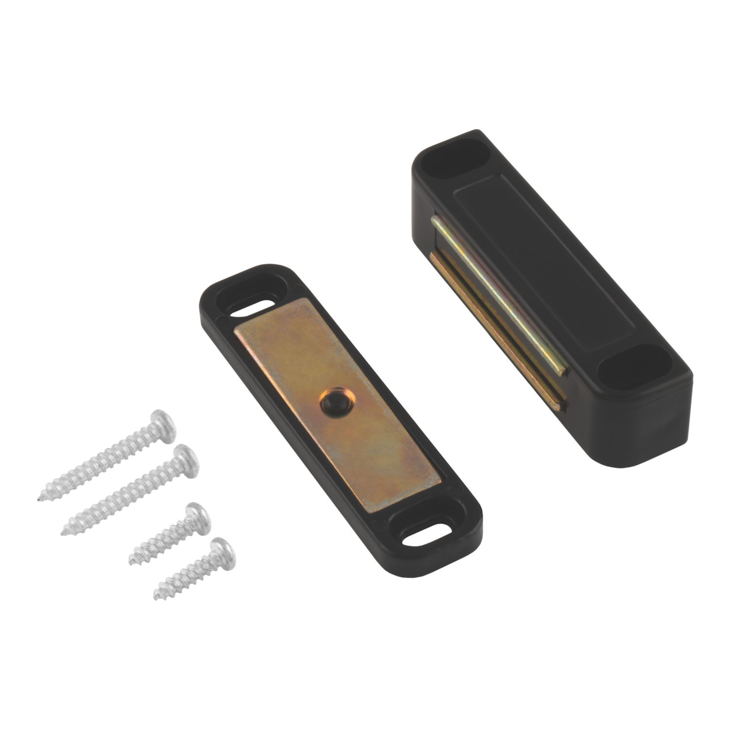 Essentials Adjustable Magnetic Cabinet Catch Black 56mm x 14mm 10 Pack (959TA)