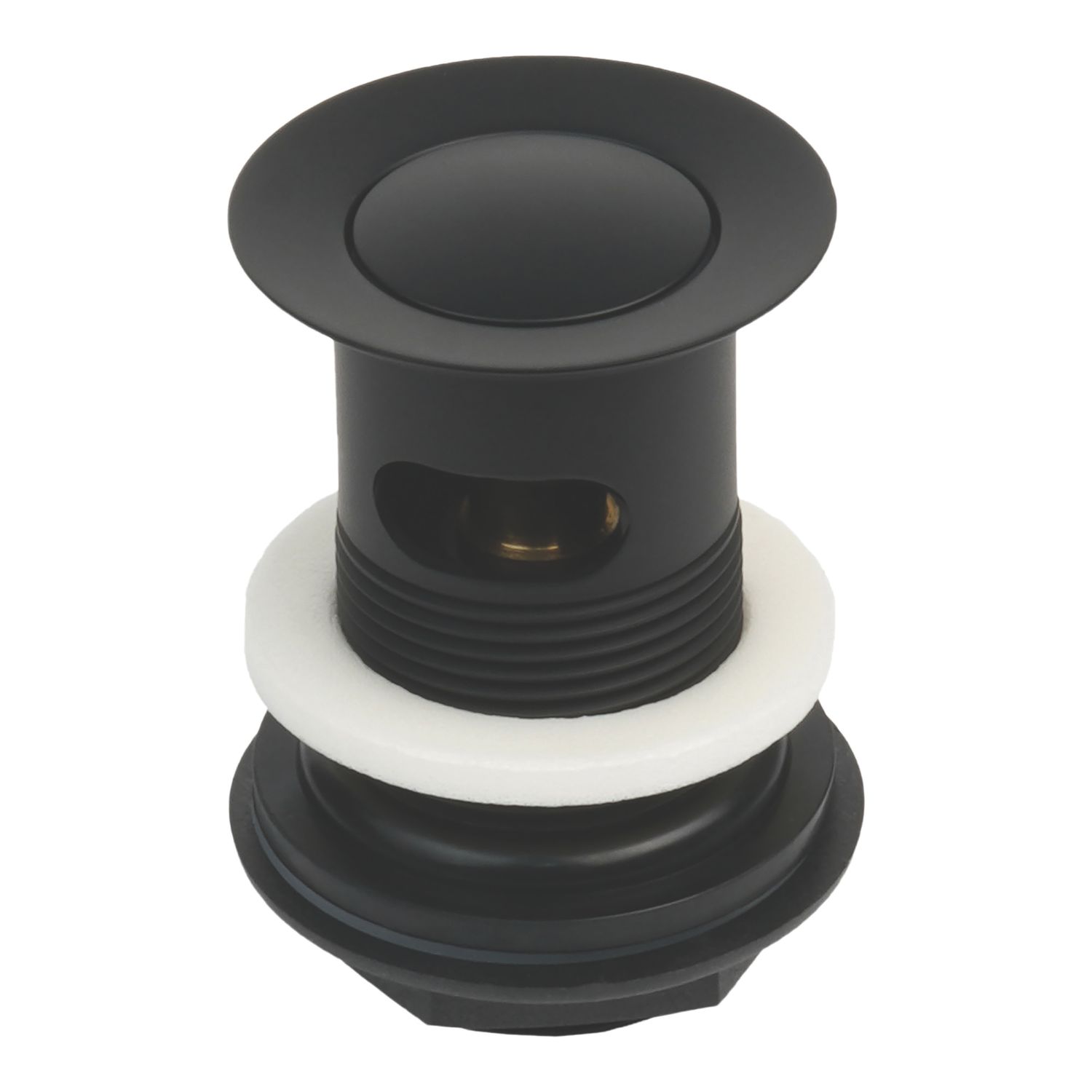 Flomasta Slotted Pop Up Small Basin Waste Matt Black 66mm (960YX)