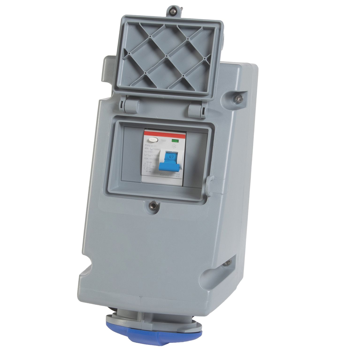 Amphenol 32A 2P+E Socket with 40A RCD 200-250V (9624F)