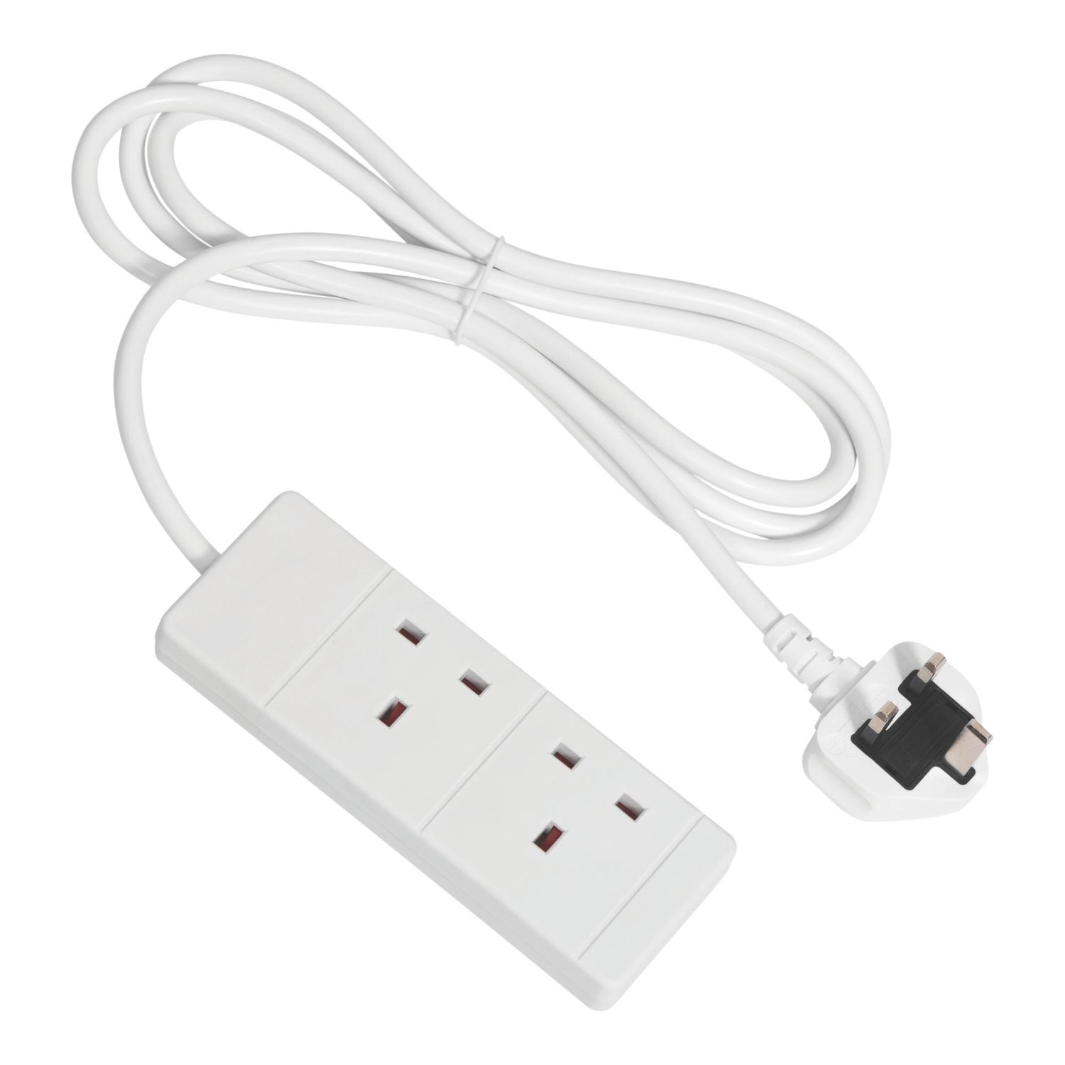 Essentials 13A 2-Gang Unswitched Extension Lead White 2m (963AH)