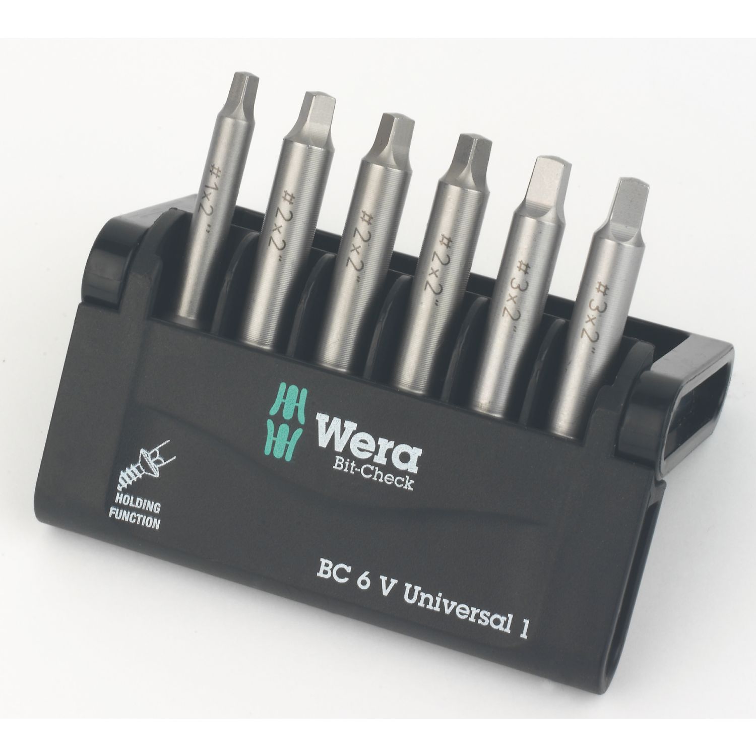 Wera Bit-Check 6 V Universal 1 1/4" Hex Shank Square Bit Set 6 Pieces (965FU)