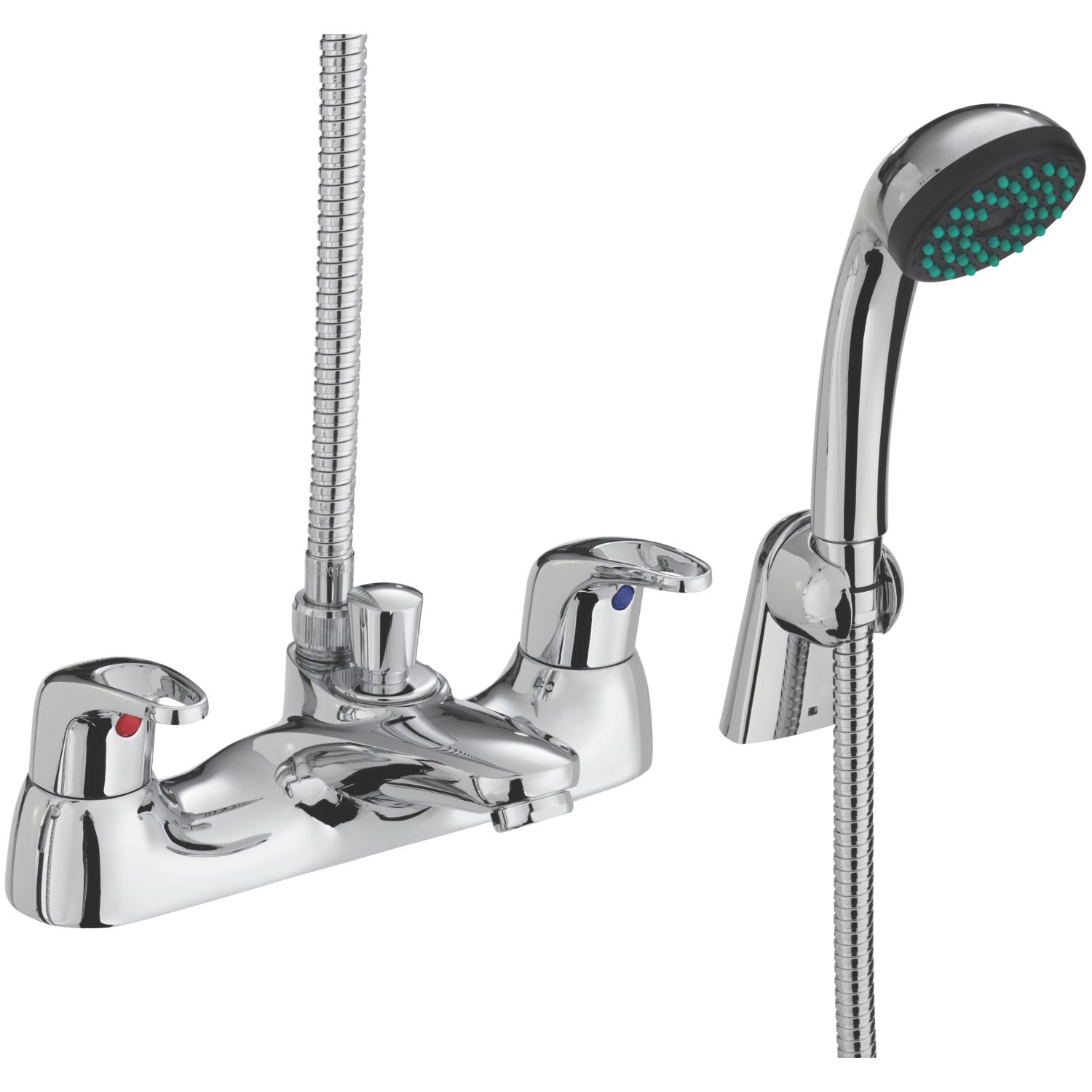Bristan Cadet Chrome 80mm Deck Mounted Dual Control Manual Shower Mixer Tap (965GF)