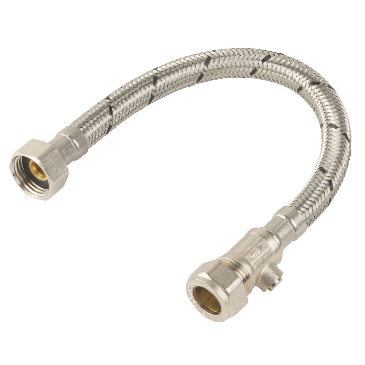 Midbrass Flexible Hoses with Isolation Valve 1/2" x 1/2" x 500mm 2 Pack (965HK)