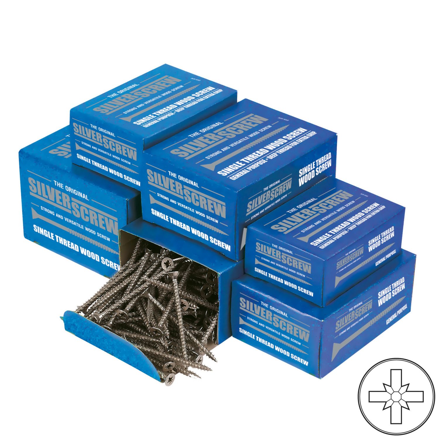 Silverscrew PZ Double-Countersunk Woodscrews Trade Pack 1400 Pcs (96706)