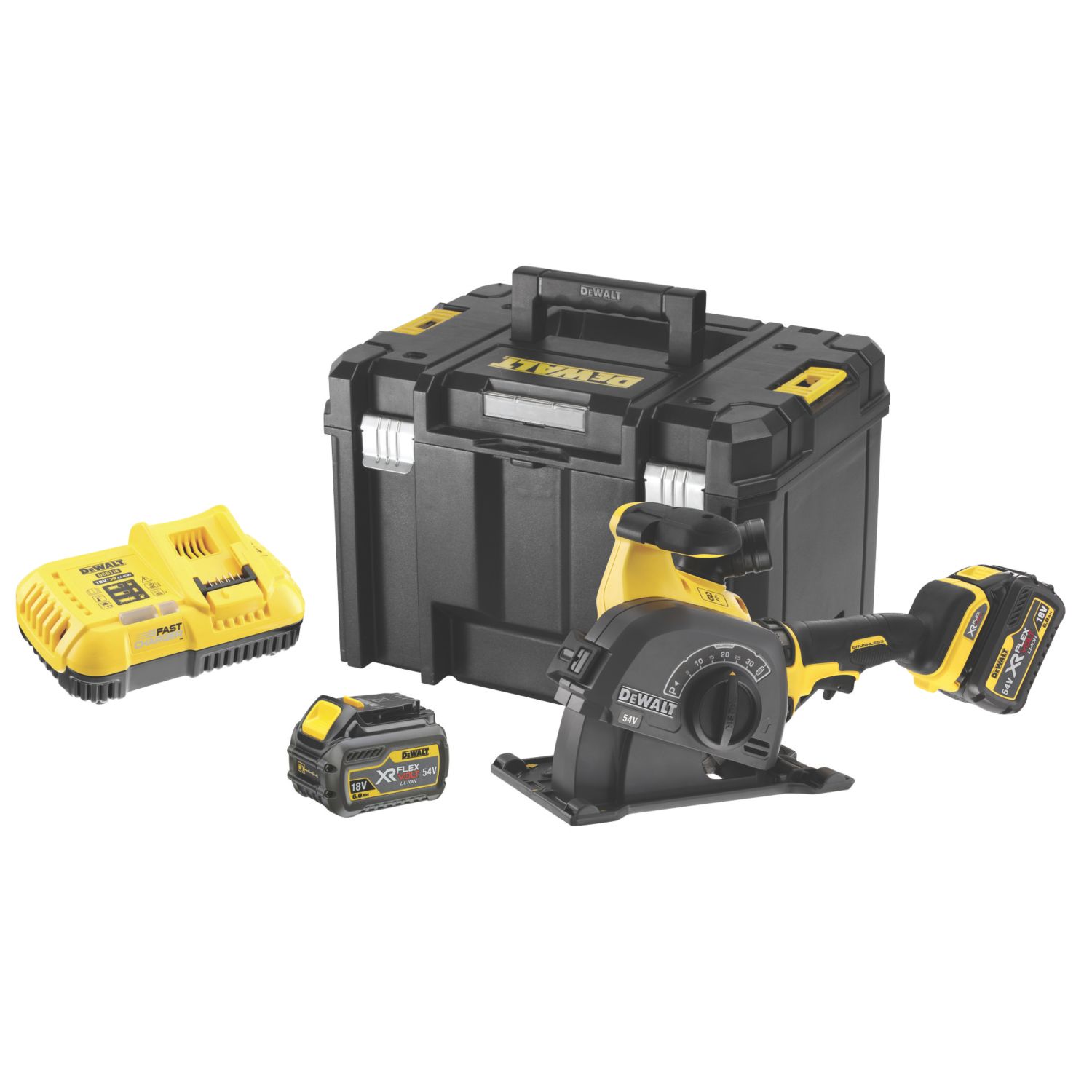 DEWALT DCG200T2-GB 125mm 54V 2 x 6.0Ah Li-Ion XR FlexVolt Brushless Cordless Wall Chaser (967KJ)