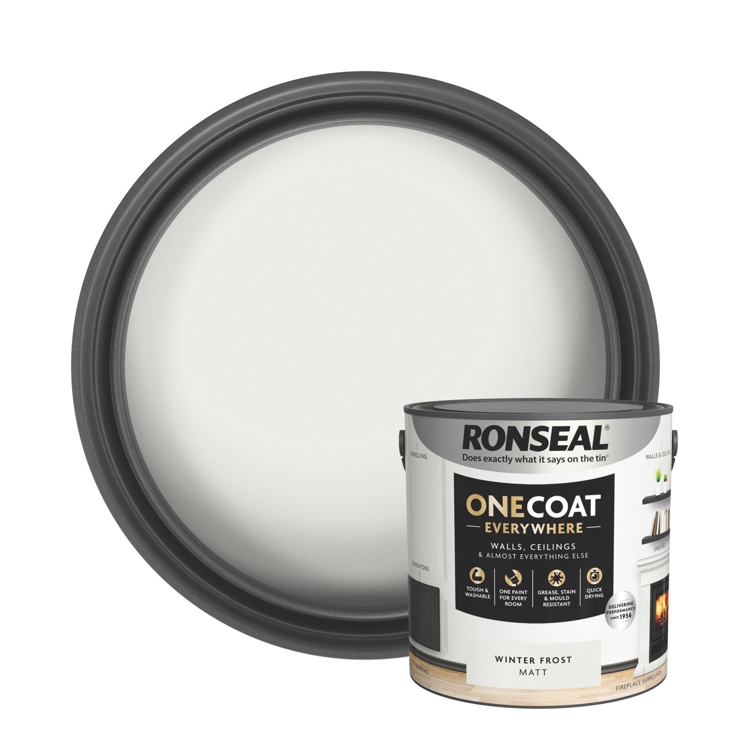 Ronseal 2.5Ltr Winter Frost Matt Emulsion Multi Surface Paint (968CE)