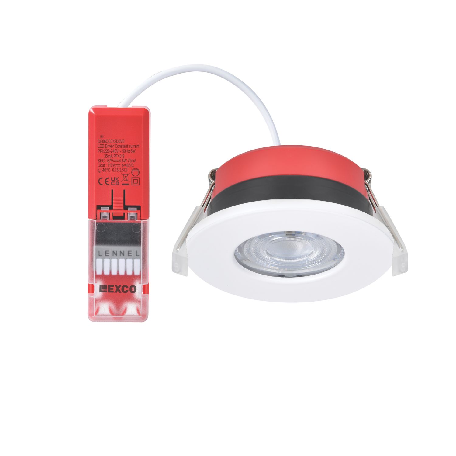 Lexco Tania Fixed Fire Rated LED Downlight White 6W 600lm (968RE)