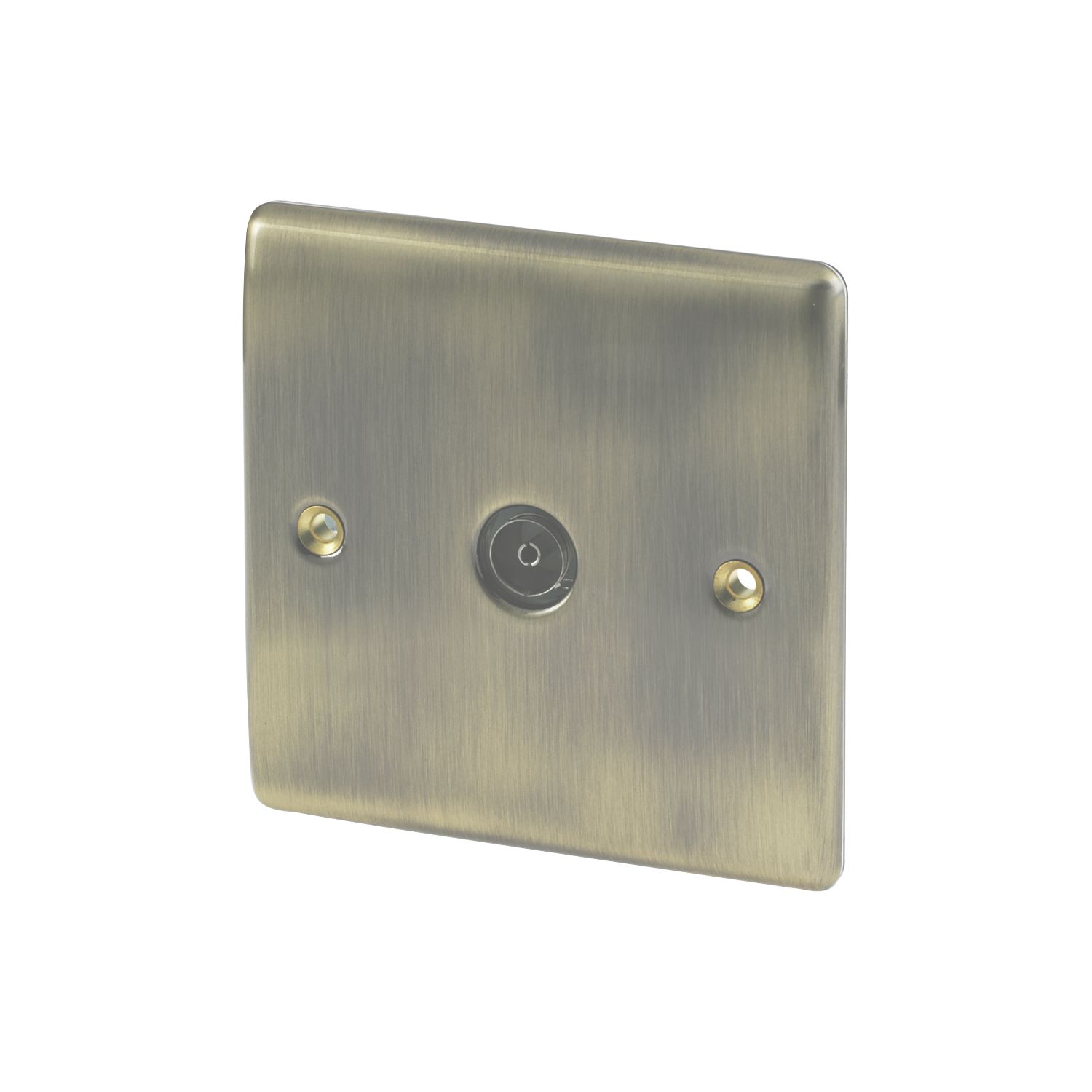 British General Nexus Metal 1-Gang Coaxial TV Socket Antique Brass (96948)