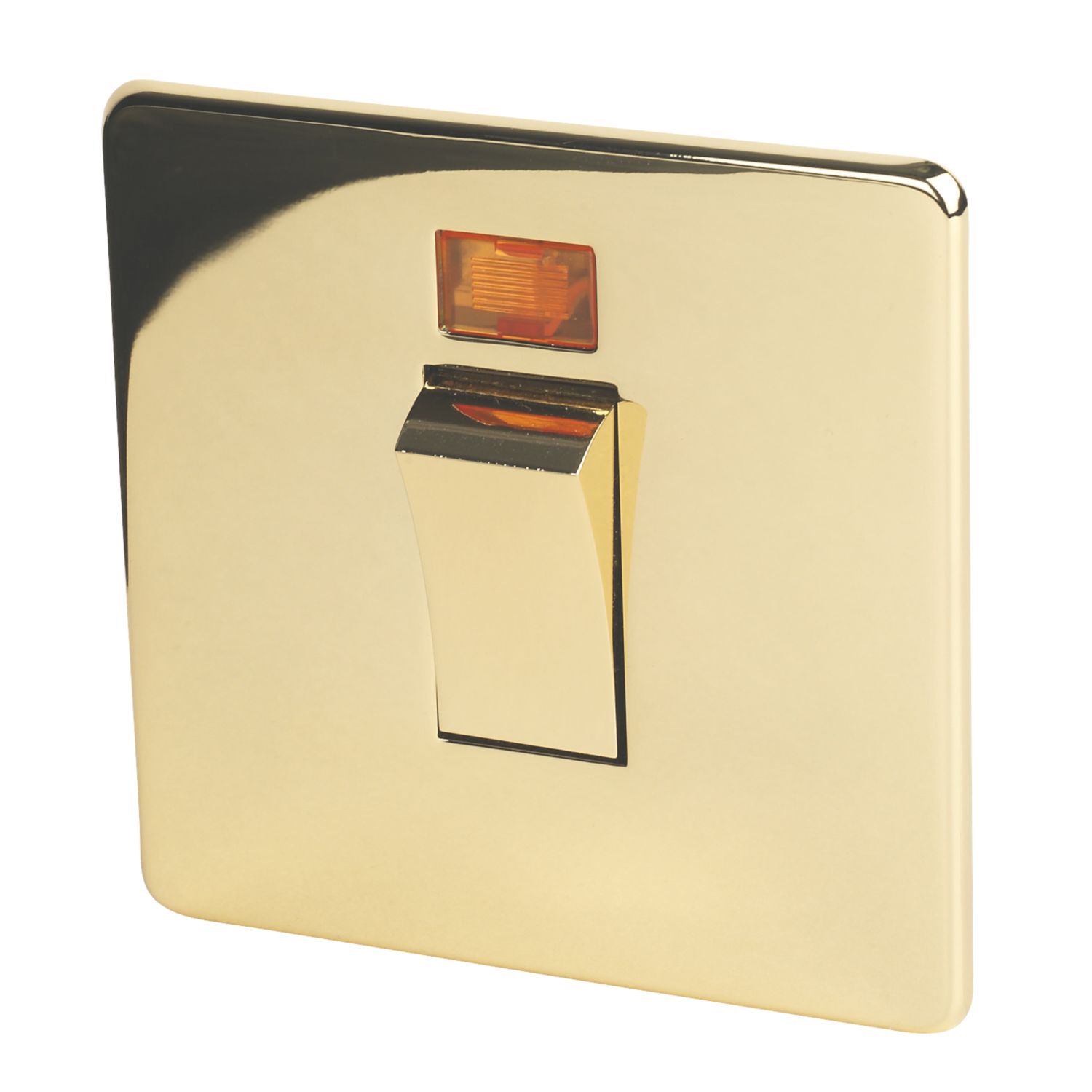 Crabtree Platinum 45A 1-Gang DP Cooker Switch Polished Brass with Neon (9703H)