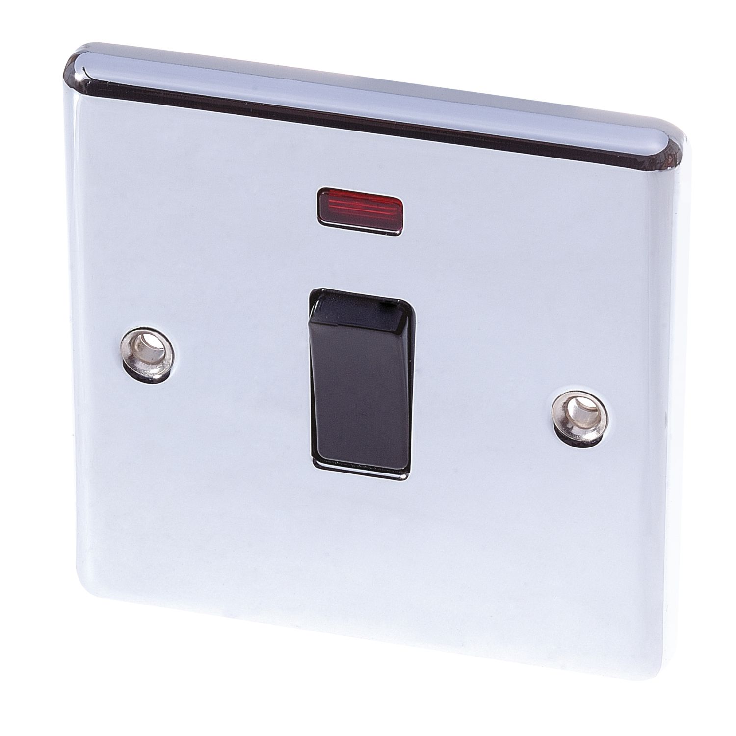 LAP 20A 1-Gang DP Control Switch Polished Chrome with Neon with Black Inserts (97136)