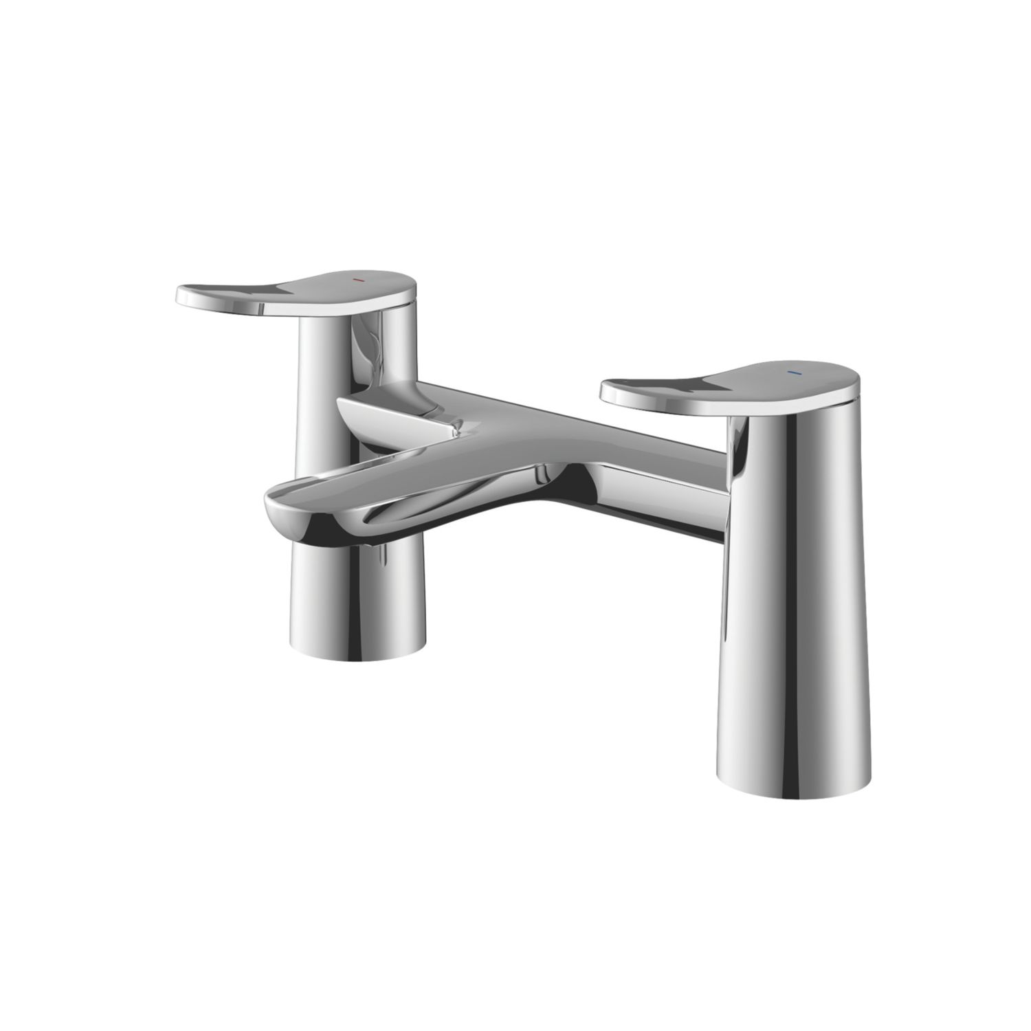Swirl Kuhli Chrome 124mm Deck Mounted Lever 2 Tap Holes Bath Mixer Tap (971XX)