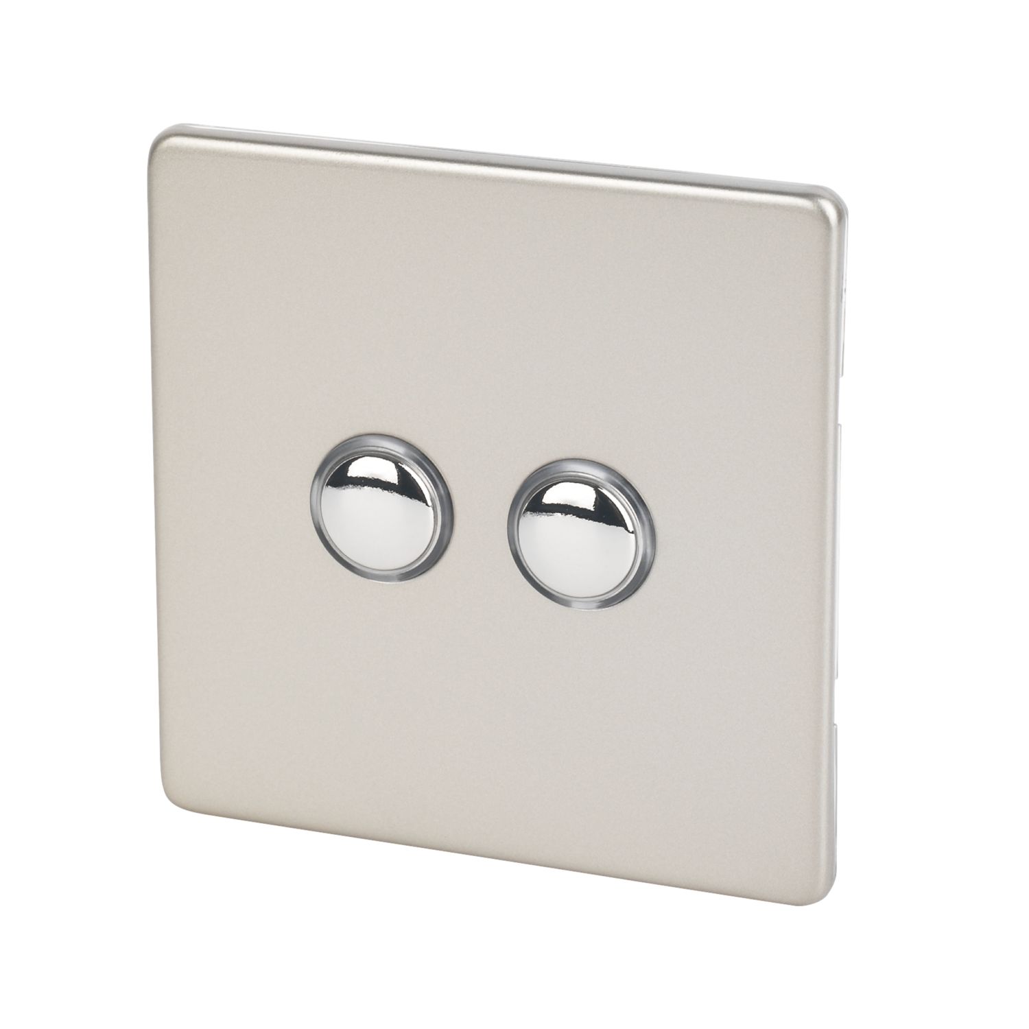 Varilight 6AX 2-Gang 2-Way Light Switch Satin Chrome (9722H)