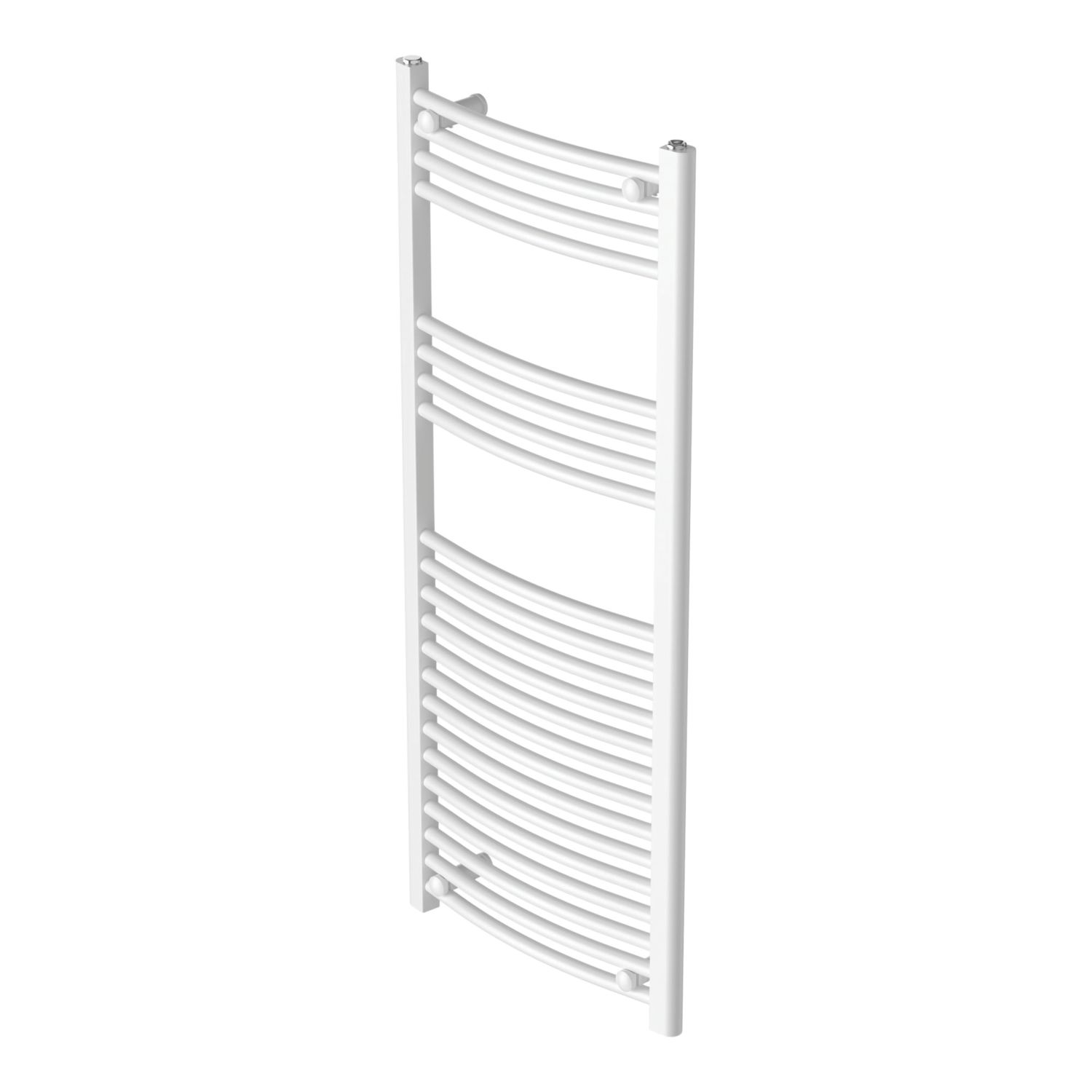 Flomasta 1200mm x 500mm 1815BTU White Curved Towel Radiator (972AG)
