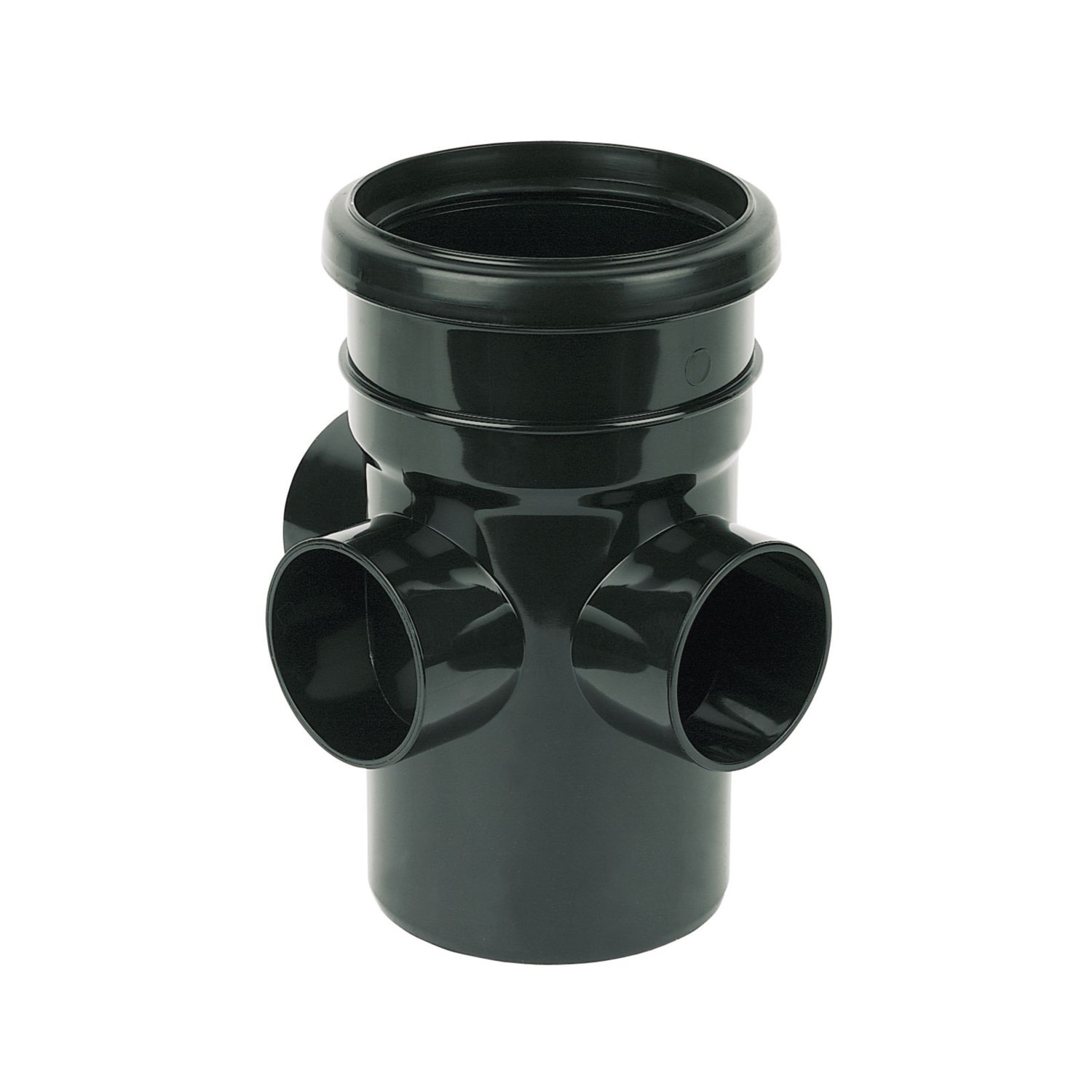 FloPlast Push-Fit 3-Boss Single Socket Pipe Black 110mm (97309)