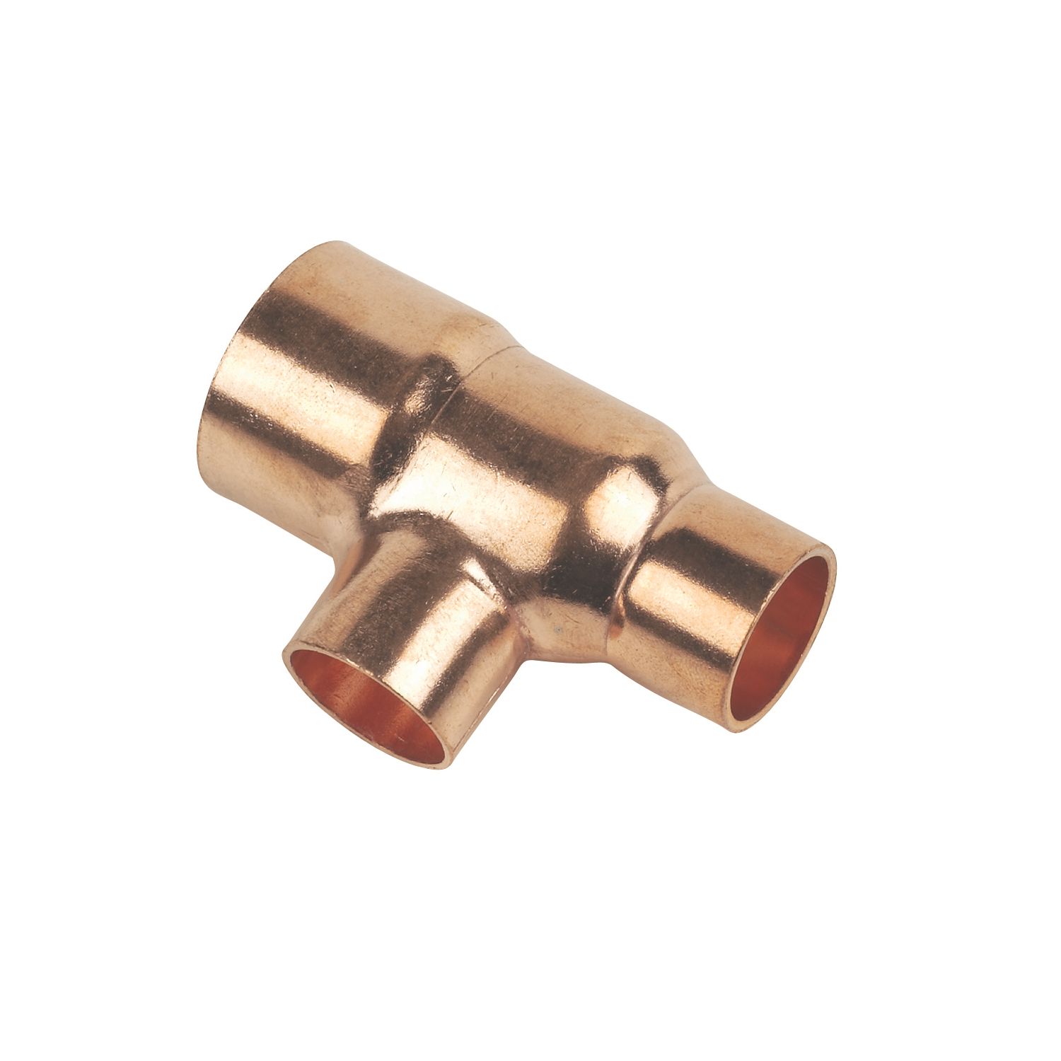 Flomasta Copper End Feed Reducing Tee 22mm x 15mm x 15mm (97331)