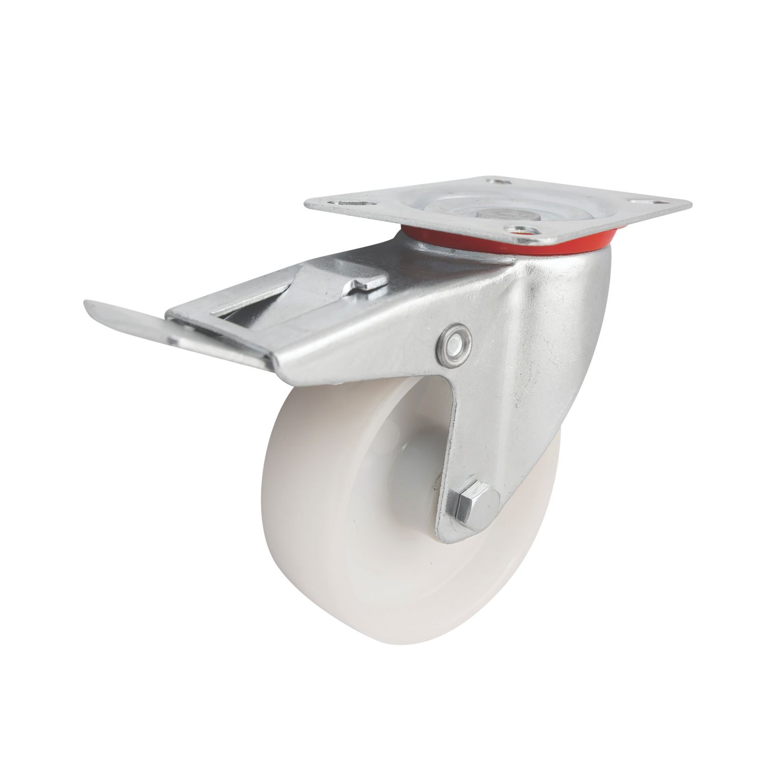 Essentials Braked Swivel Castor 100mm White (973KH)