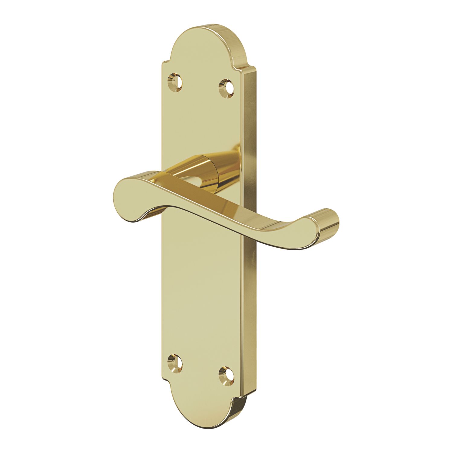 Cooke & Lewis Lulworth Fire Rated Latch Lever on Backplate Handle Pair Polished Brass (974CM)