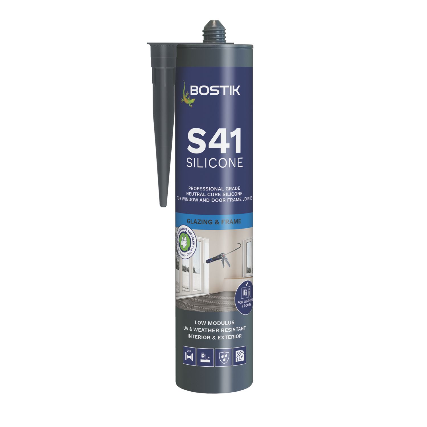 Bostik Window & Door Frame Silicone Sealant White 310ml (974JE)