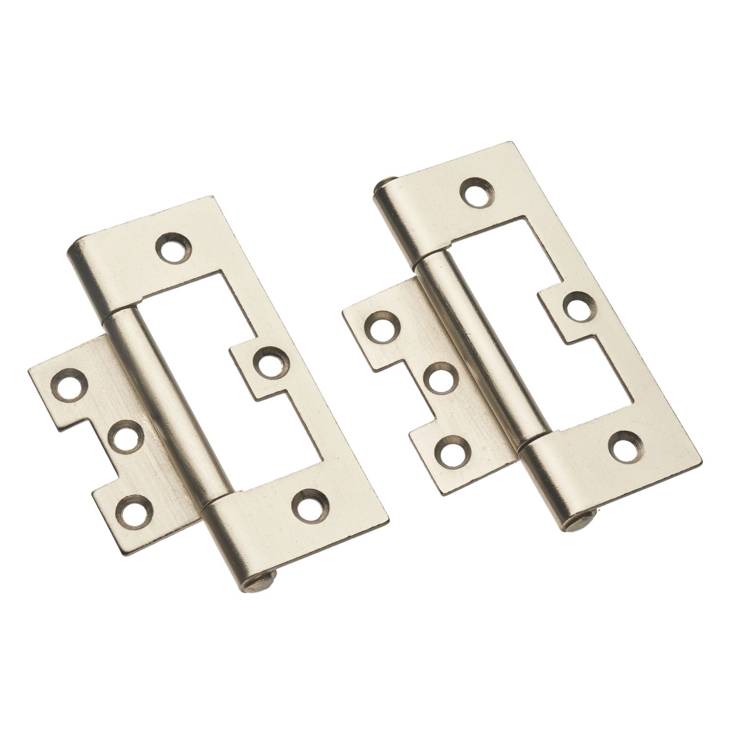 Smith & Locke Satin Nickel Flush Hinges 100mm x 59.5mm 2 Pack (974PY)