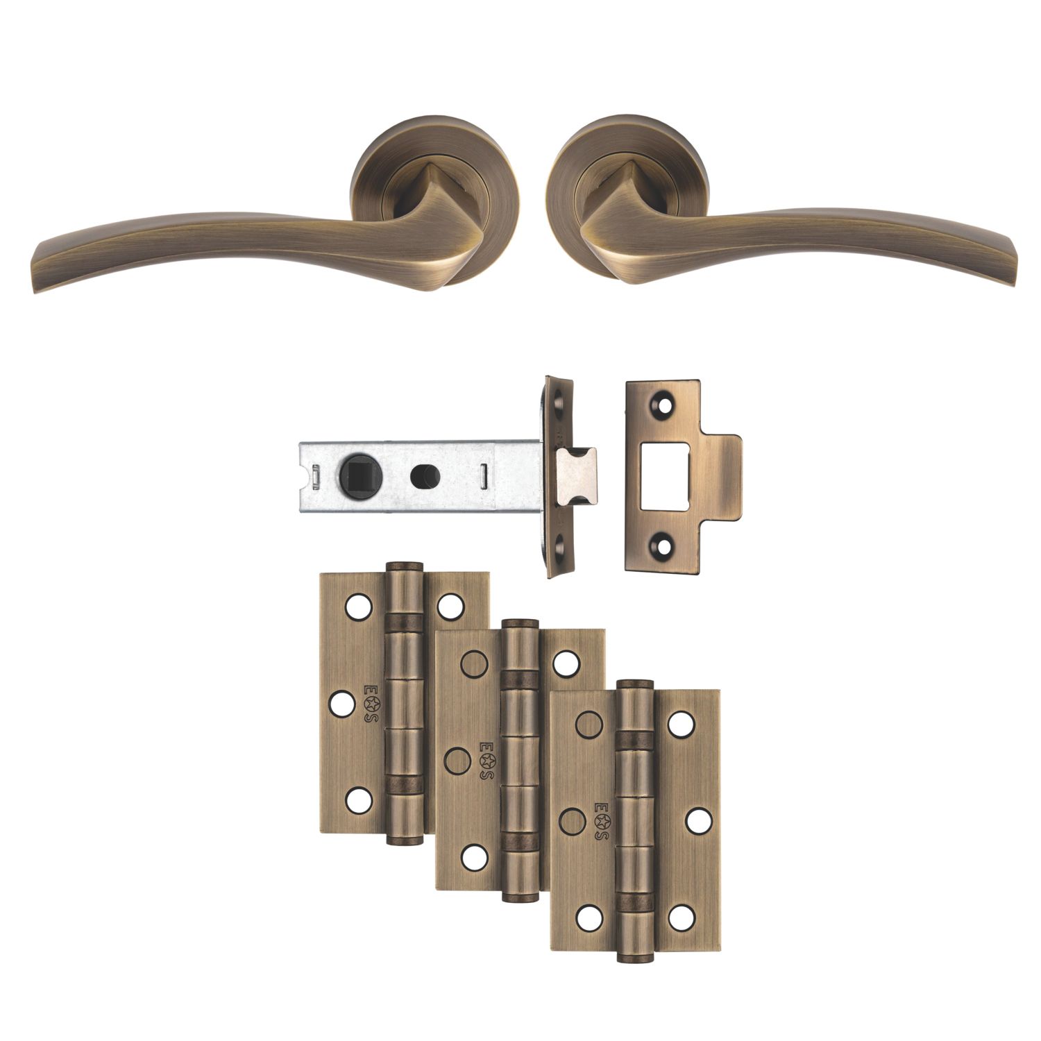 Carlisle Brass Sines Door Handle Pair Antique Brass (975JA)