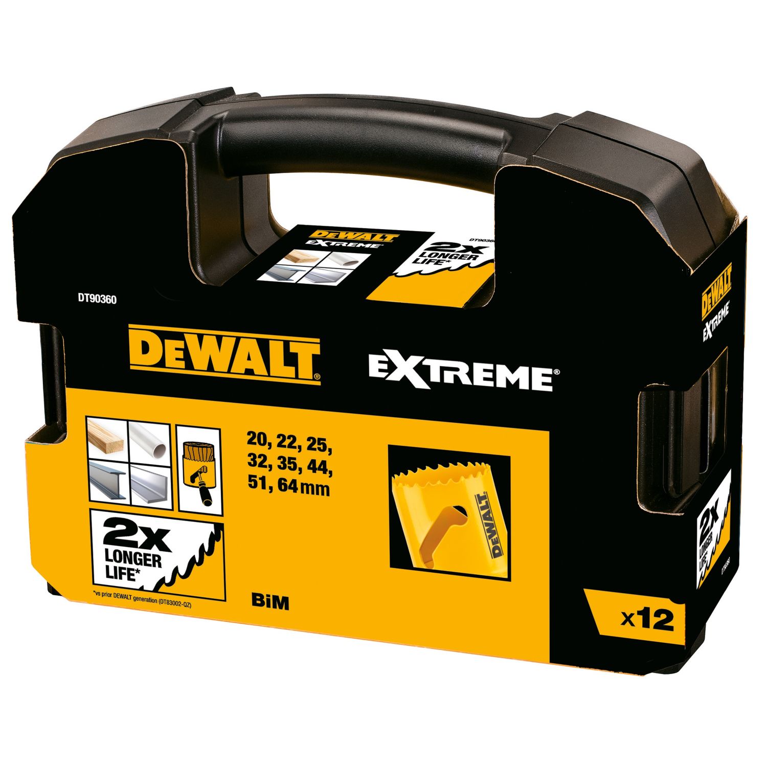 DEWALT DT90360-QZ 8-Saw Multi-Material Bi-Metal Holesaw Set (975KY)