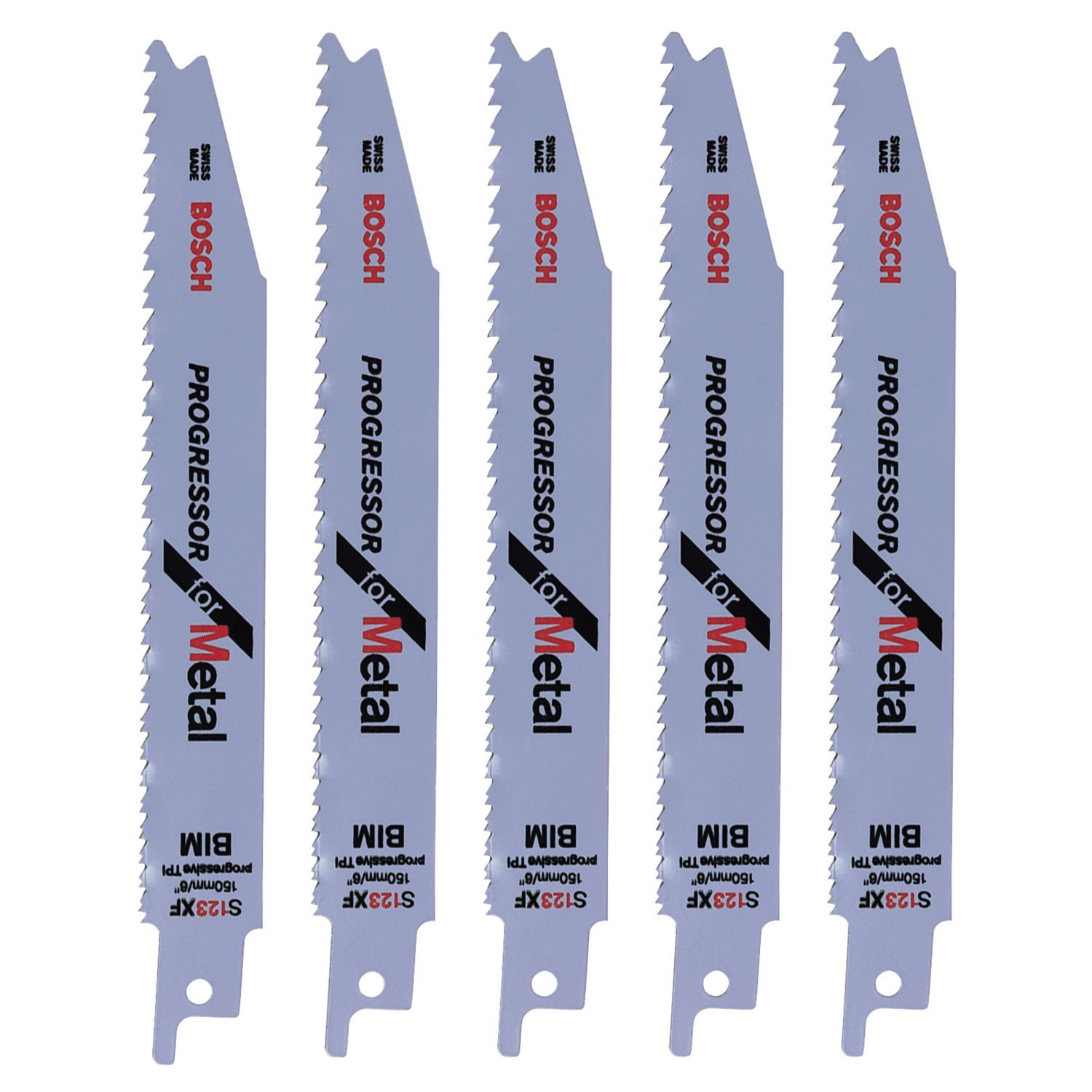 Bosch S123XF Metal Reciprocating Saw Blades 150mm 5 Pack (97672)