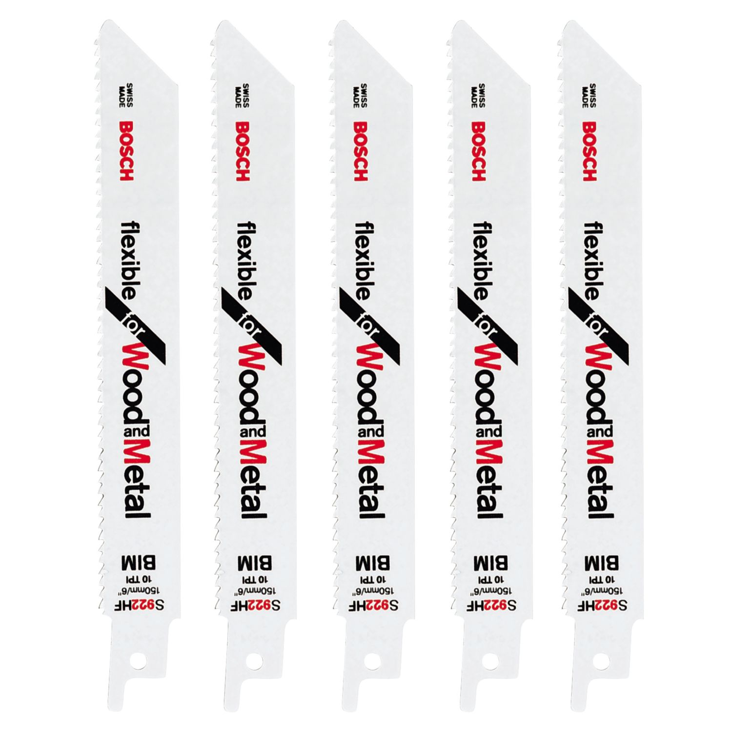 Bosch S922HF Multi-Material Reciprocating Saw Blades 150mm 5 Pack (97679)