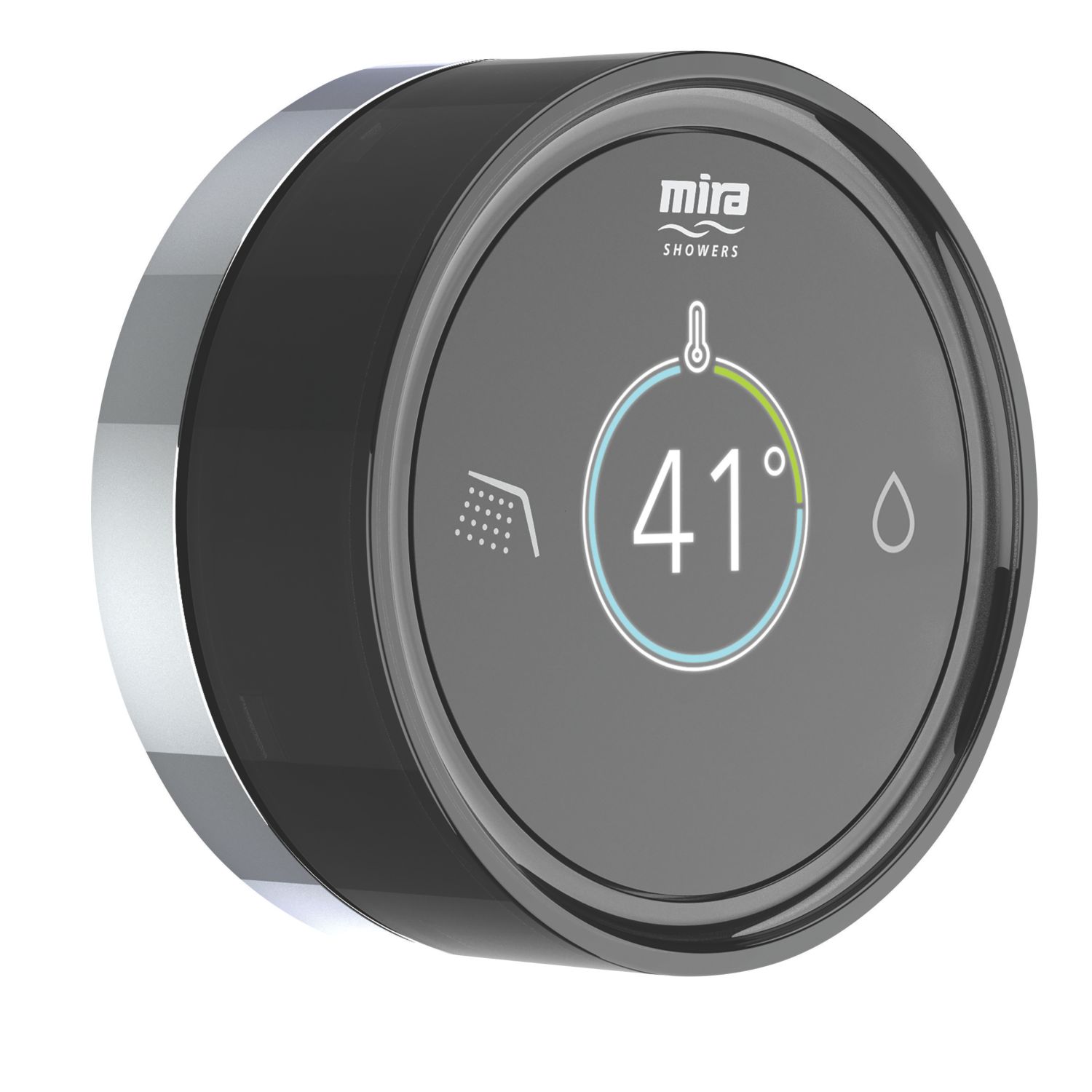 Mira Platinum Remote Single Outlet HP/Combi Thermostatic Black/Chrome Wireless Digital Shower Valve & Controller (976PC)