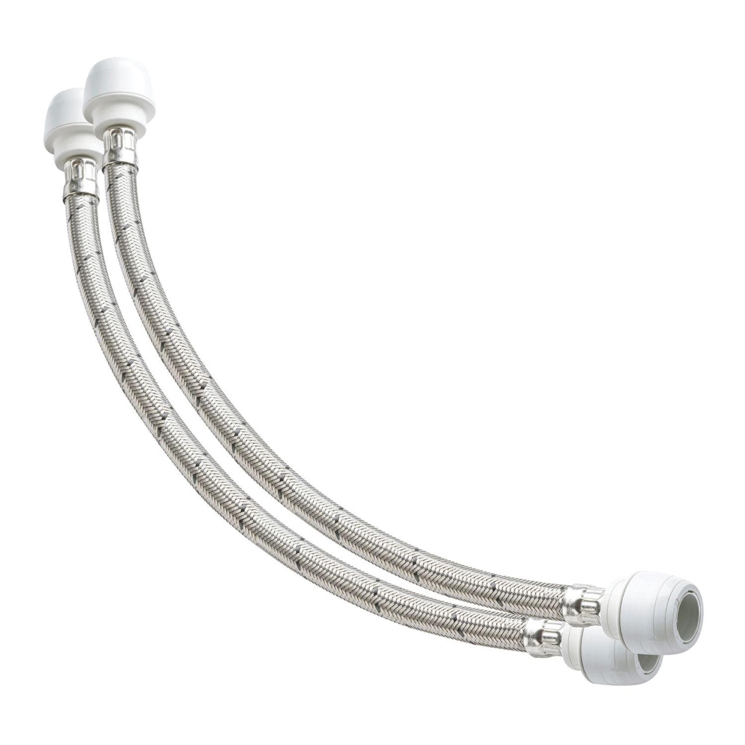 Hep2O Push-Fit Keyless Flexi Tap Connector 22mm x 22mm x 500mm 2 Pack (977RE)