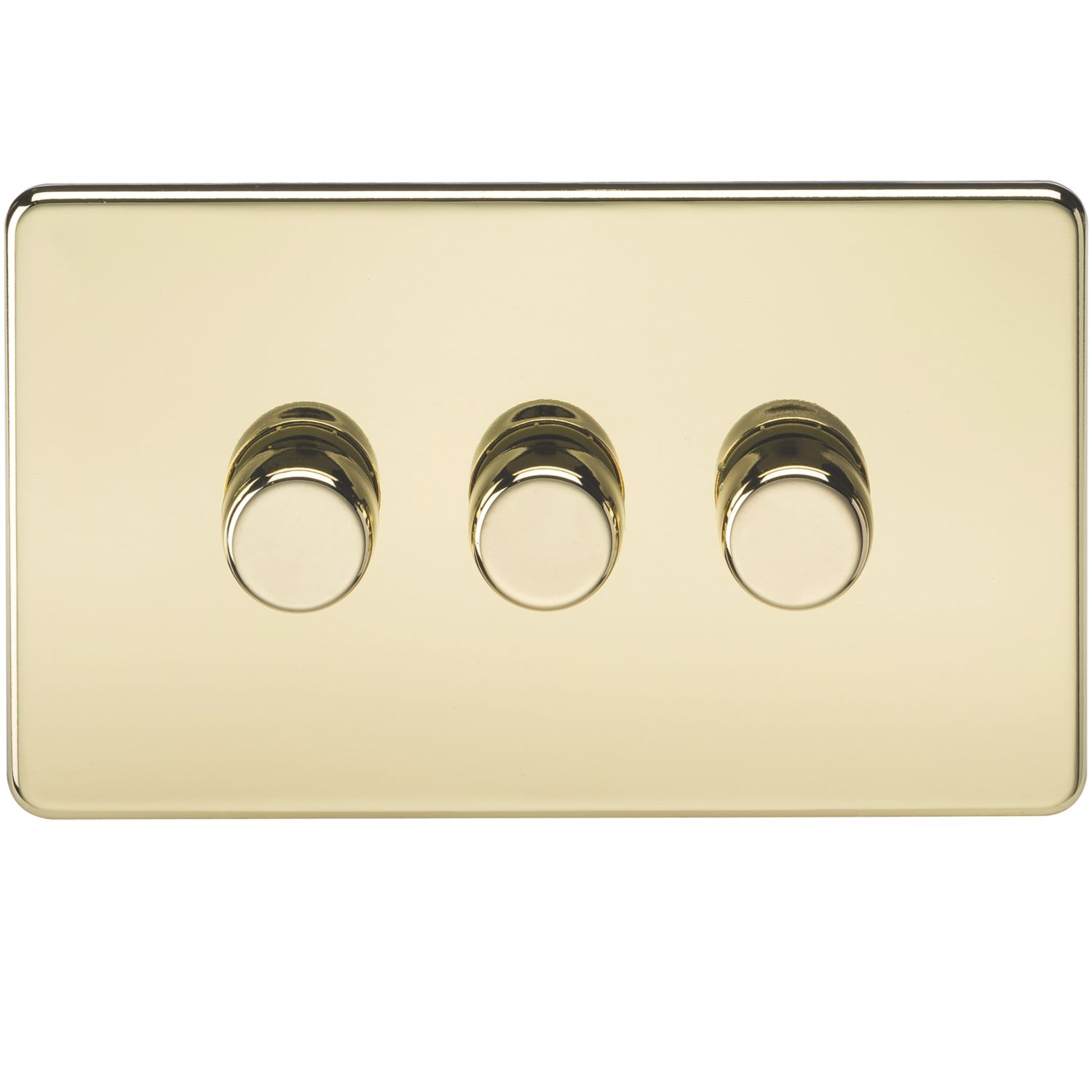 Knightsbridge 3-Gang 2-Way LED Intelligent Dimmer Switch Polished Brass (979PX)