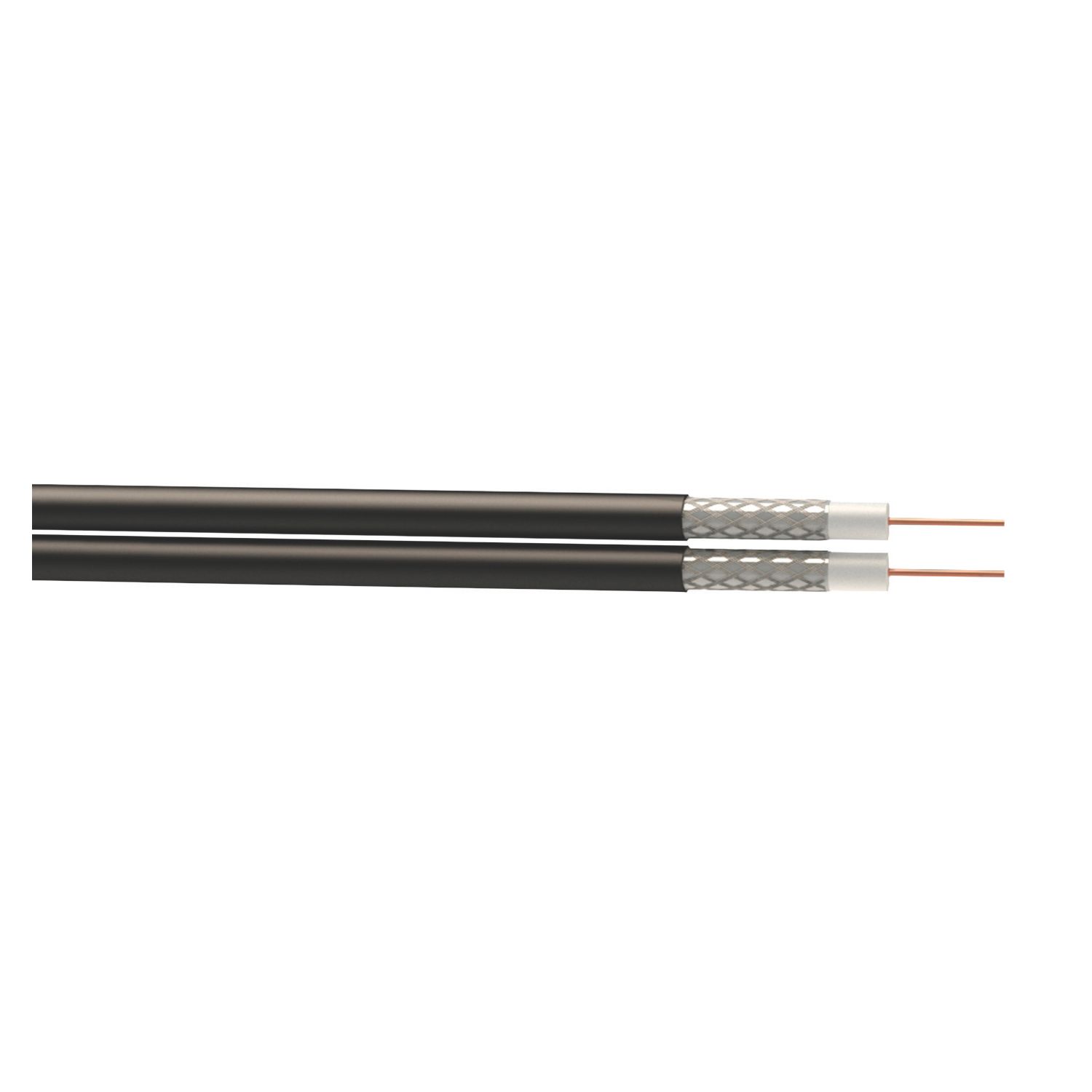 Time RG6 Black 2-Core Shotgun Coaxial Cable 25m Drum (981JY)
