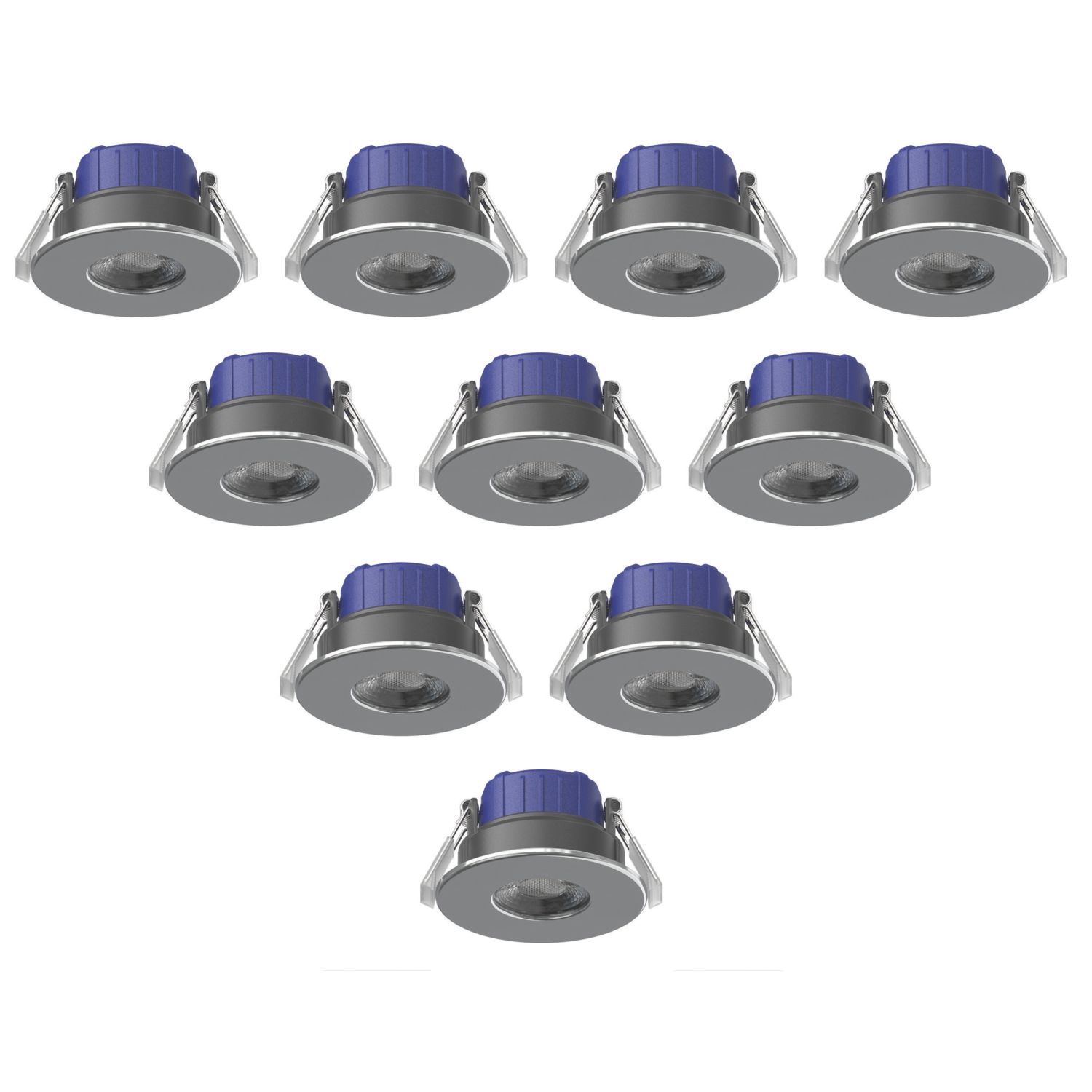 LAP Chaac Fixed Fire Rated LED Downlights Polished Chrome 5.5W 600lm 10 Pack (981RE)