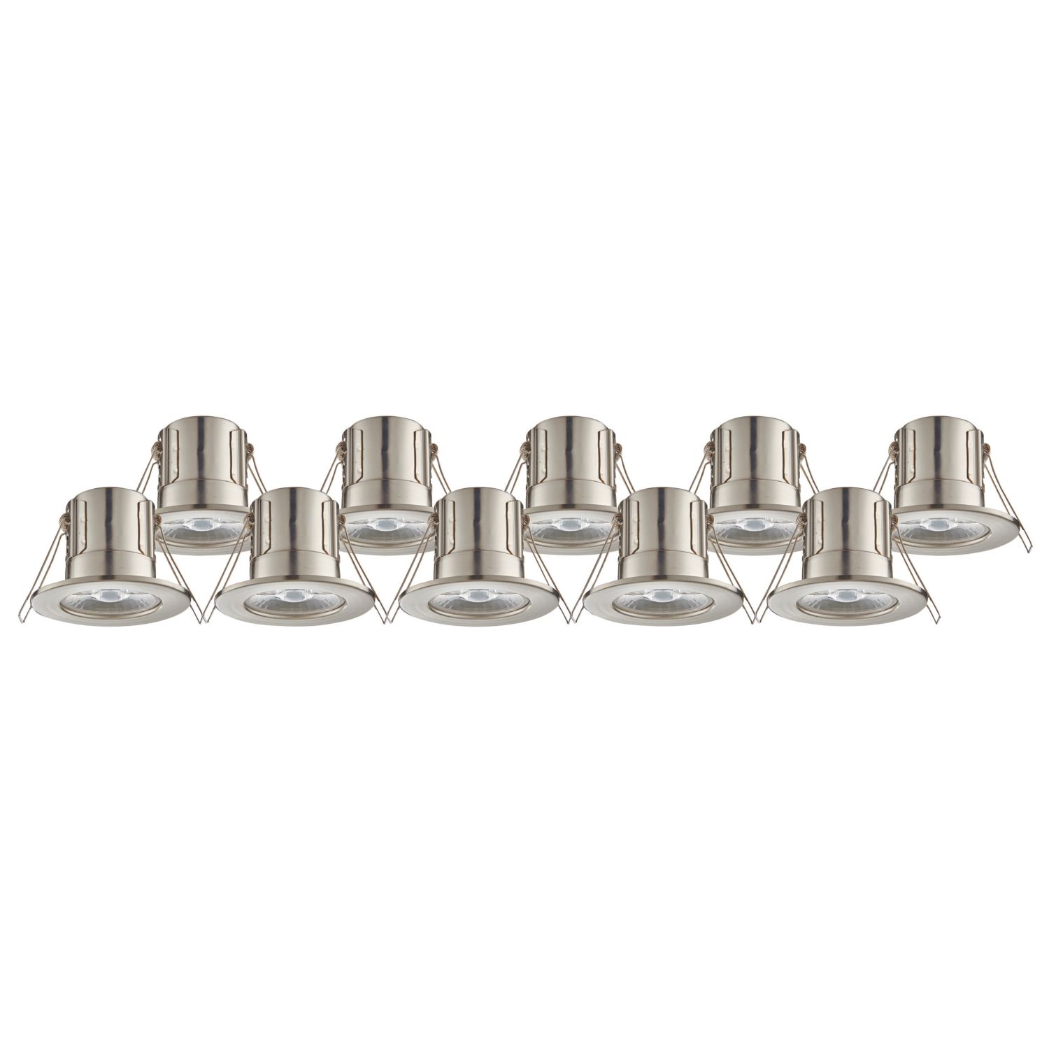 LAP Cosmoseco Fixed Fire Rated LED Downlights Satin Nickel 5.8W 450lm 10 Pack (983PP)