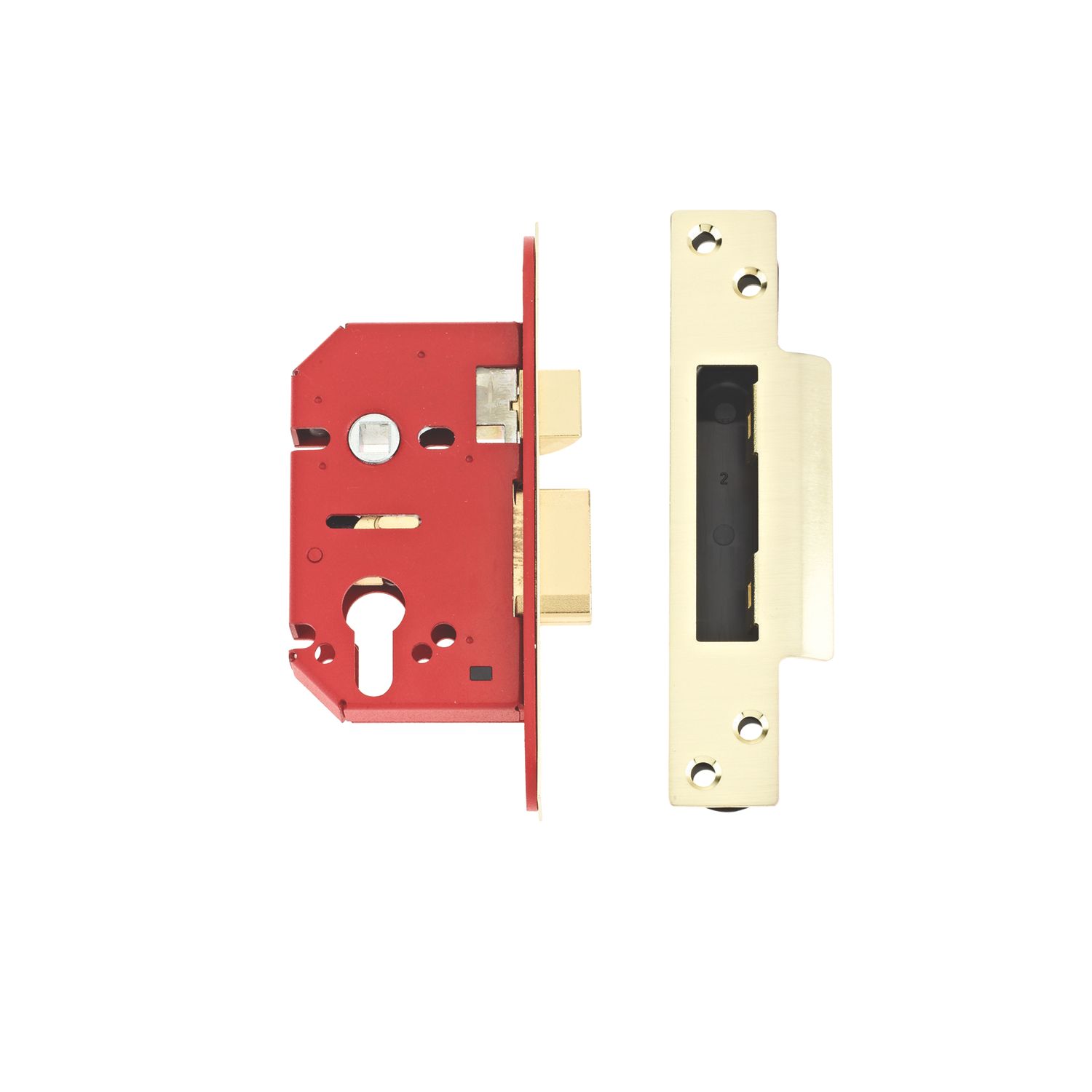 Union Fire Rated Brass Euro Profile Mortice Lock 68mm Case - 45mm Backset (9845D)