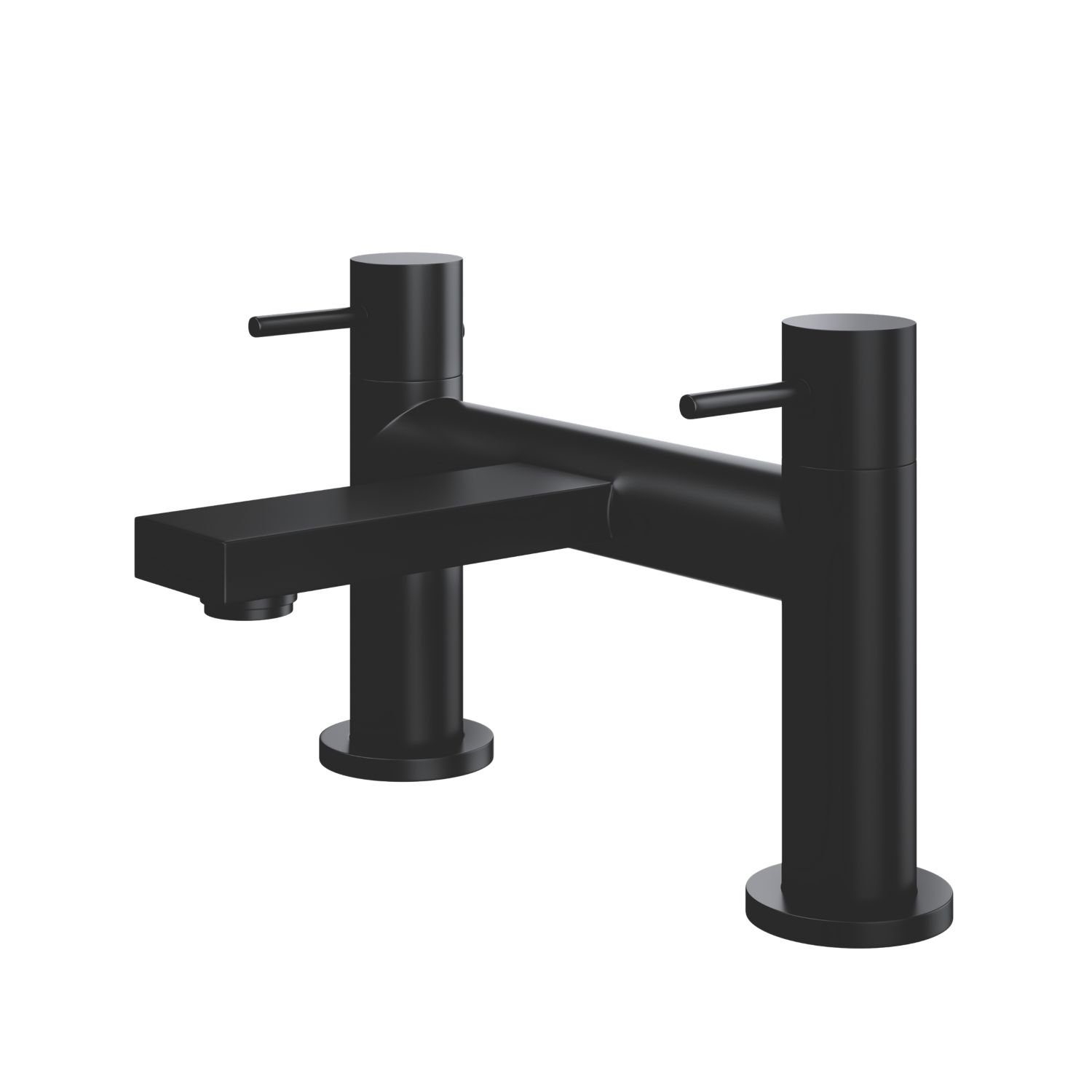 ETAL Blake Matt Black 145mm Deck Mounted Lever 2 Tap Holes Bath Mixer Tap (984KG)