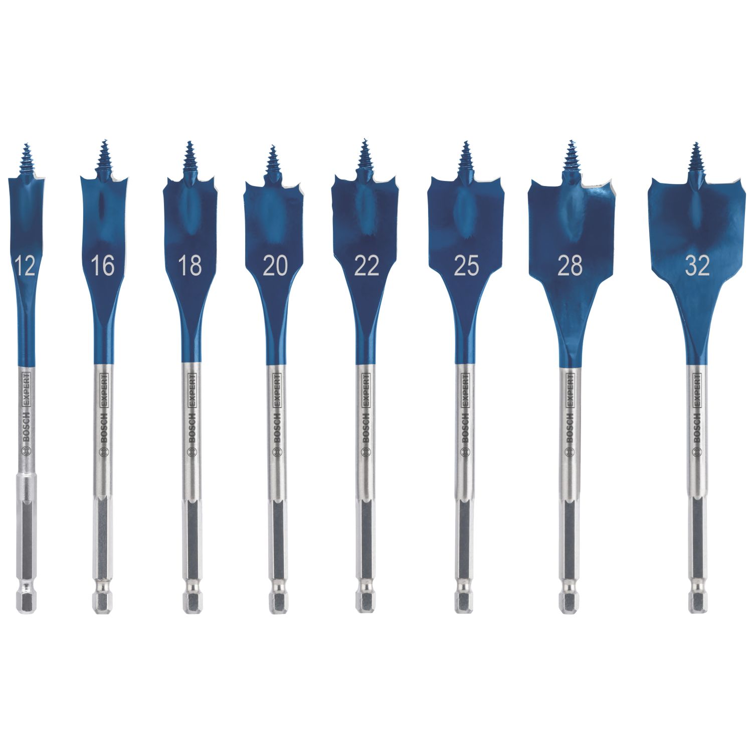 Bosch Expert SelfCut Speed Hex Shank Flat Wood Drill Bit Set 8 Pieces (984KY)