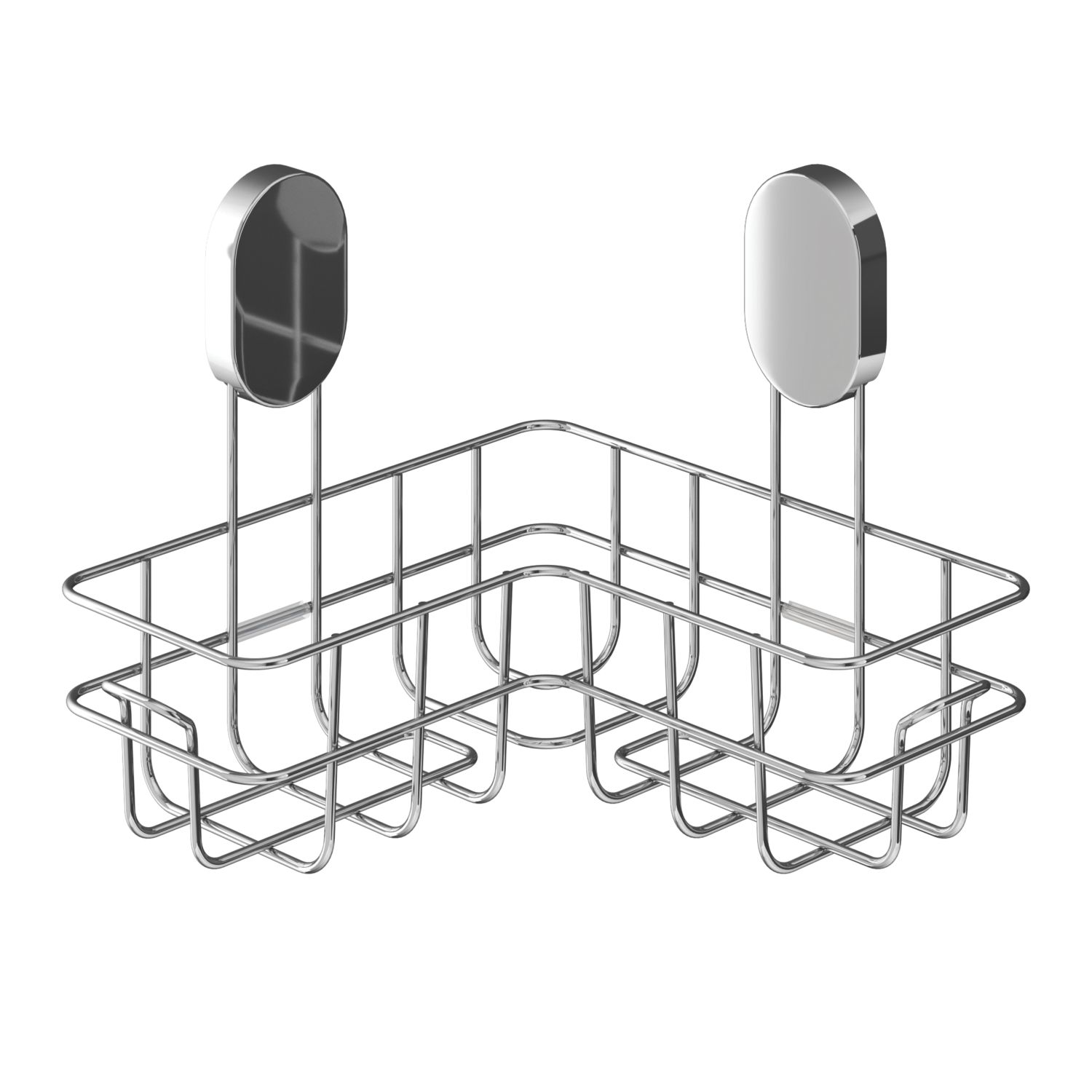 Swirl Caldew 1-Tier Bathroom Corner Shower Basket Chrome (984YT)