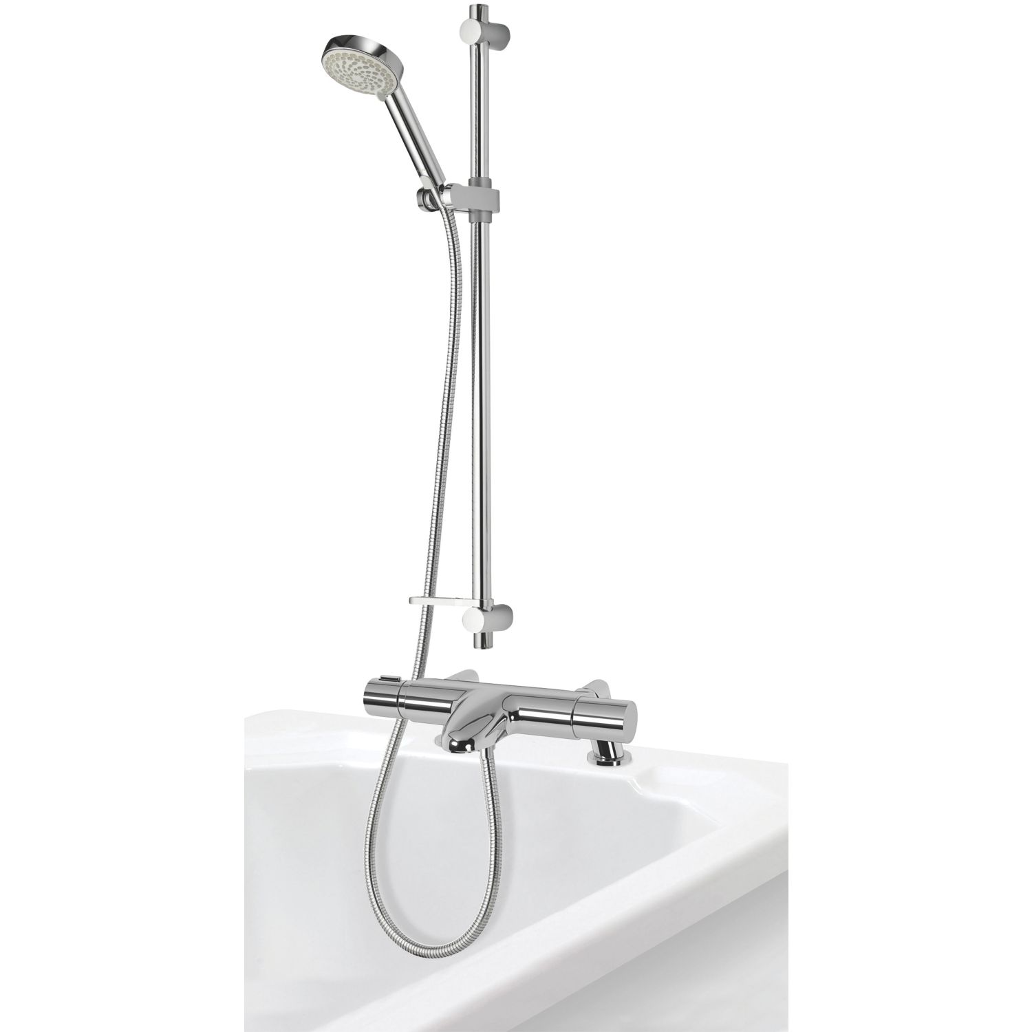 Aqualisa Midas 110 BSM Deck-Fed Exposed Chrome Thermostatic Bath/Shower Mixer (9859X)