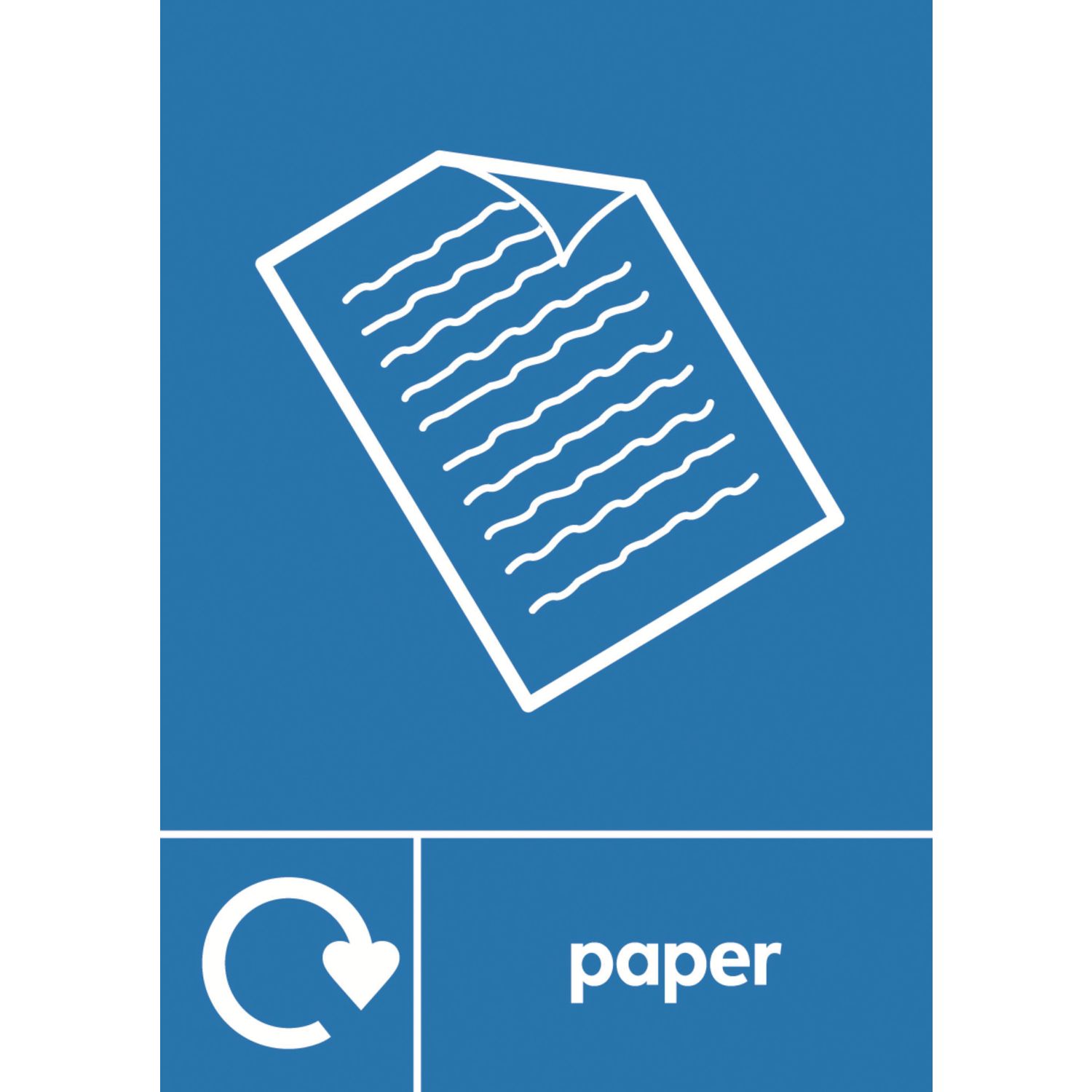 Essentials Paper Recycling Sign 297mm x 210mm (985YU)