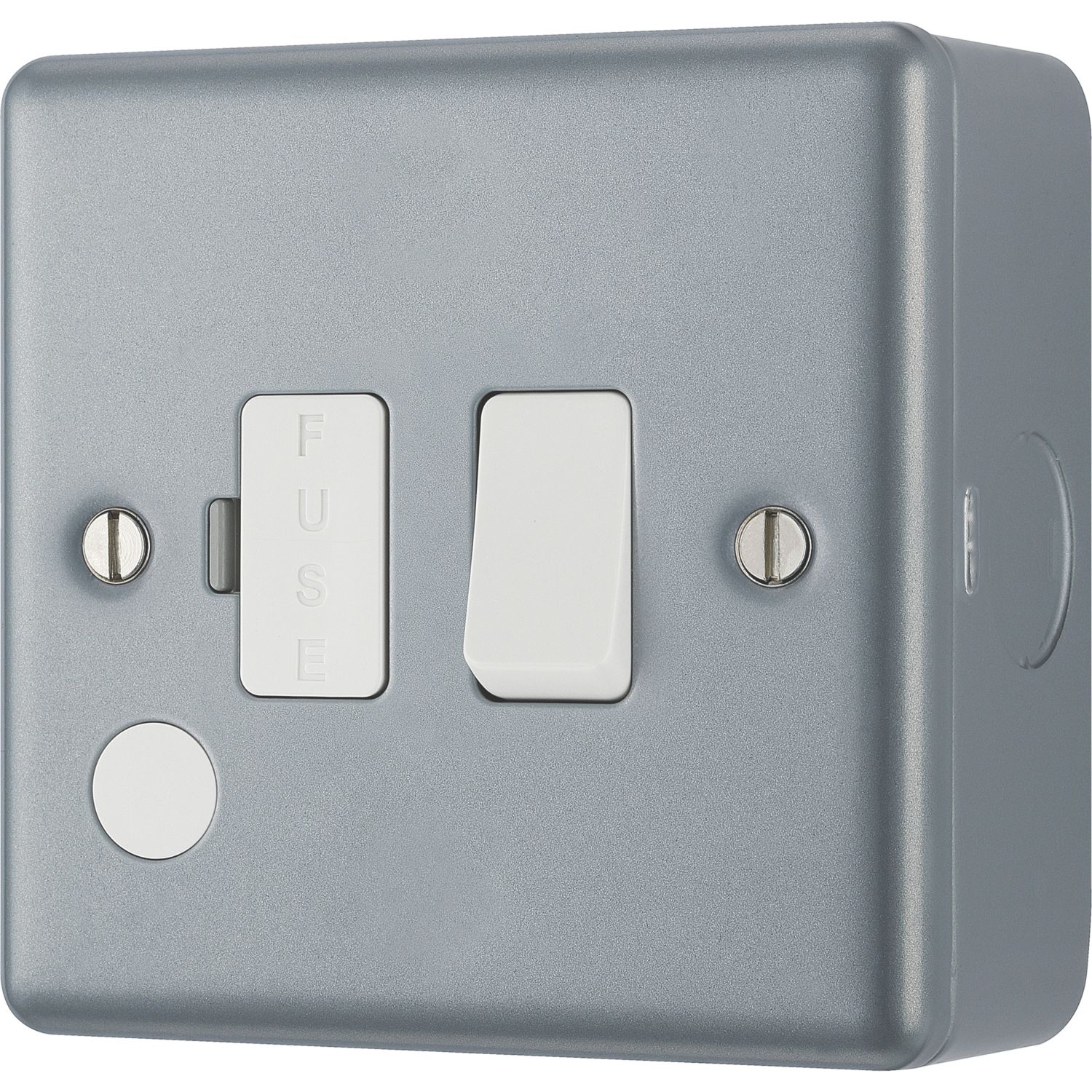 British General 13A Switched Metal Clad Fused Spur & Flex Outlet with White Inserts (990PF)