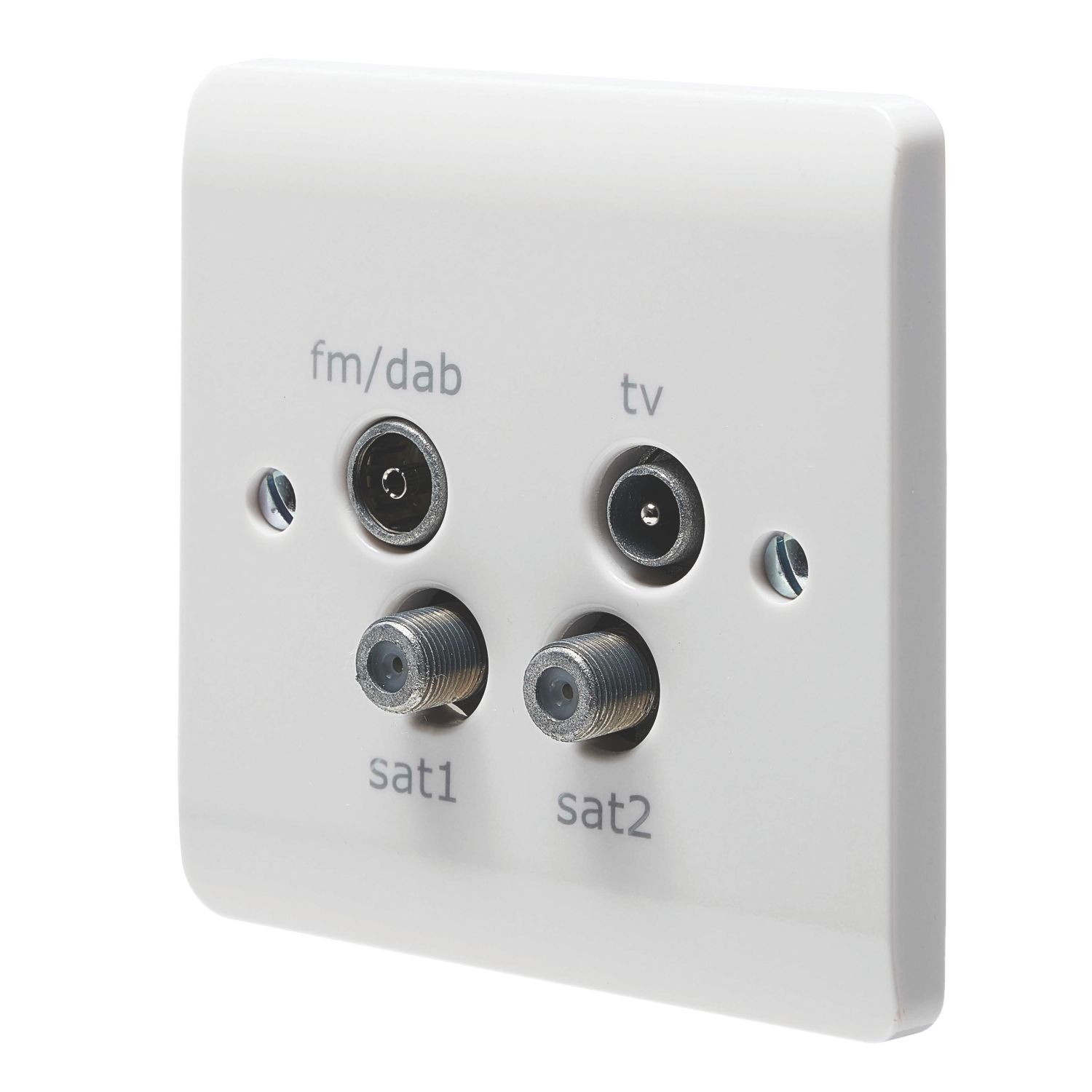 Crabtree Instinct 1-Gang Quadruplex Multimedia Socket White (991HV)