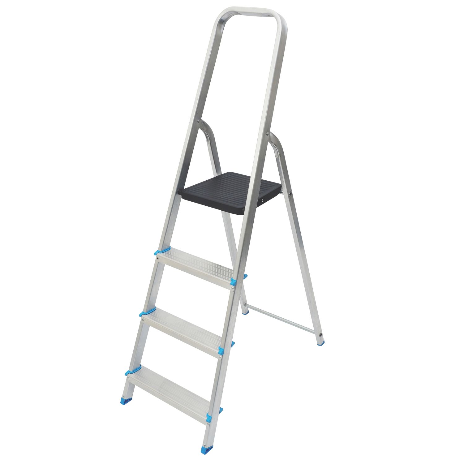 Mac Allister Aluminium 1.44m 4 Step Platform Step Ladder (991JF)