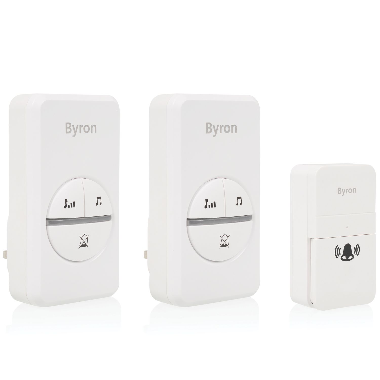 Byron DBY-23445BS Plug-In Wireless Door Chimes White 2 Pack (991KW)