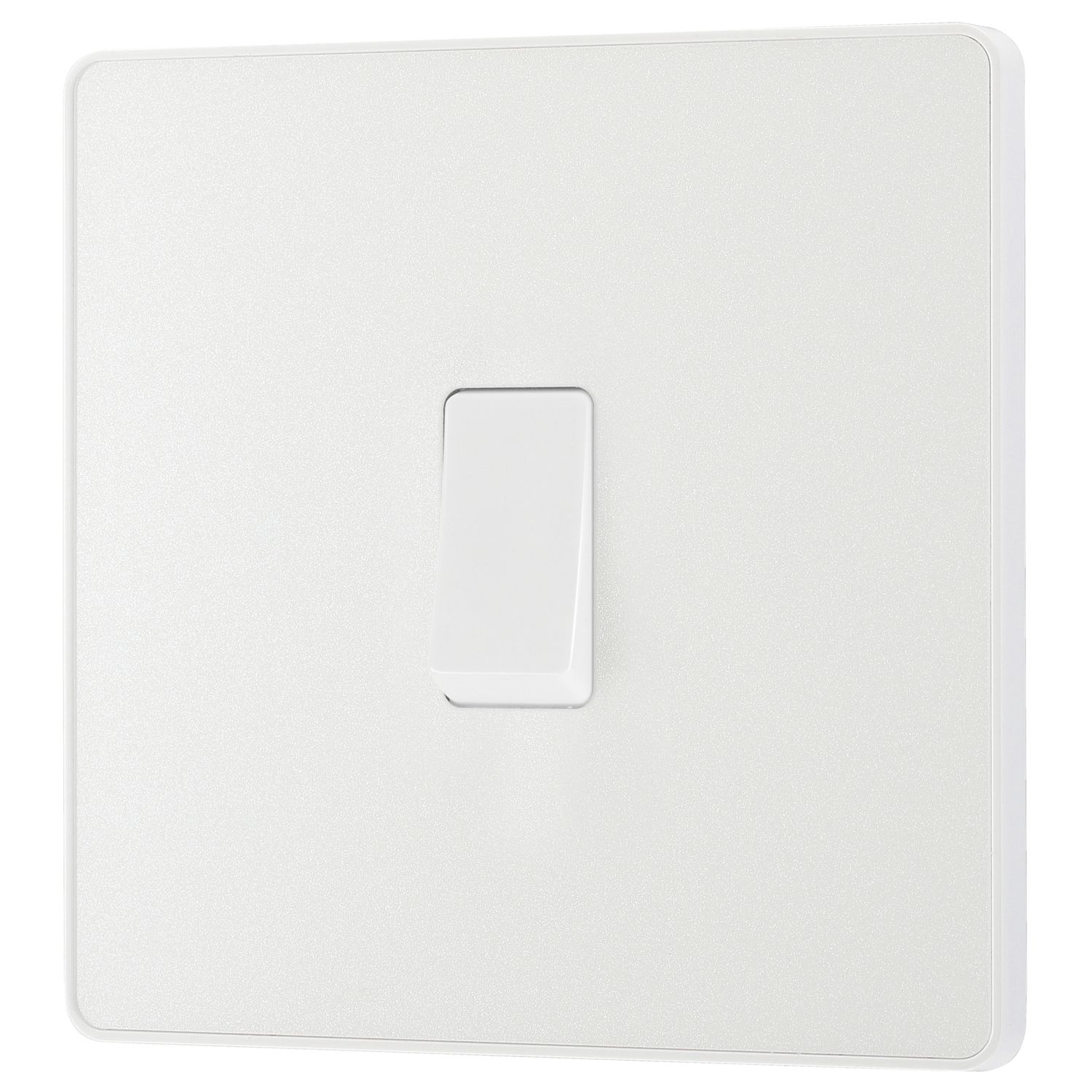 British General Evolve 20A 16AX 1-Gang Intermediate Light Switch Pearlescent White with Colour-Matched Inserts (991PX)