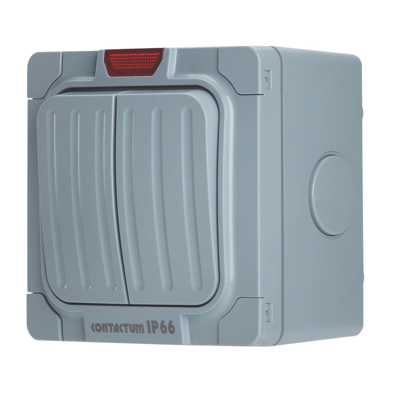 Contactum IP66 20A 2-Gang 1-Way Weatherproof Outdoor Switch with Neon (992RP)
