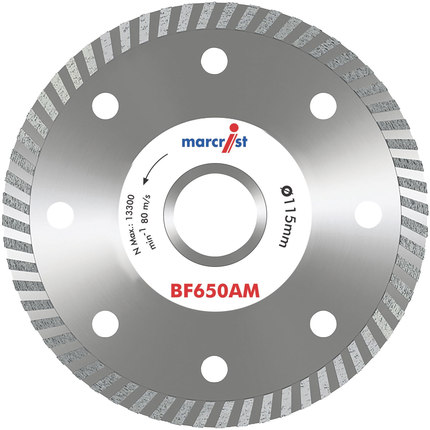 Marcrist BF650 Multi-Material Cordless Angle Grinder Diamond Blade 115mm x 22.23mm (9968R)