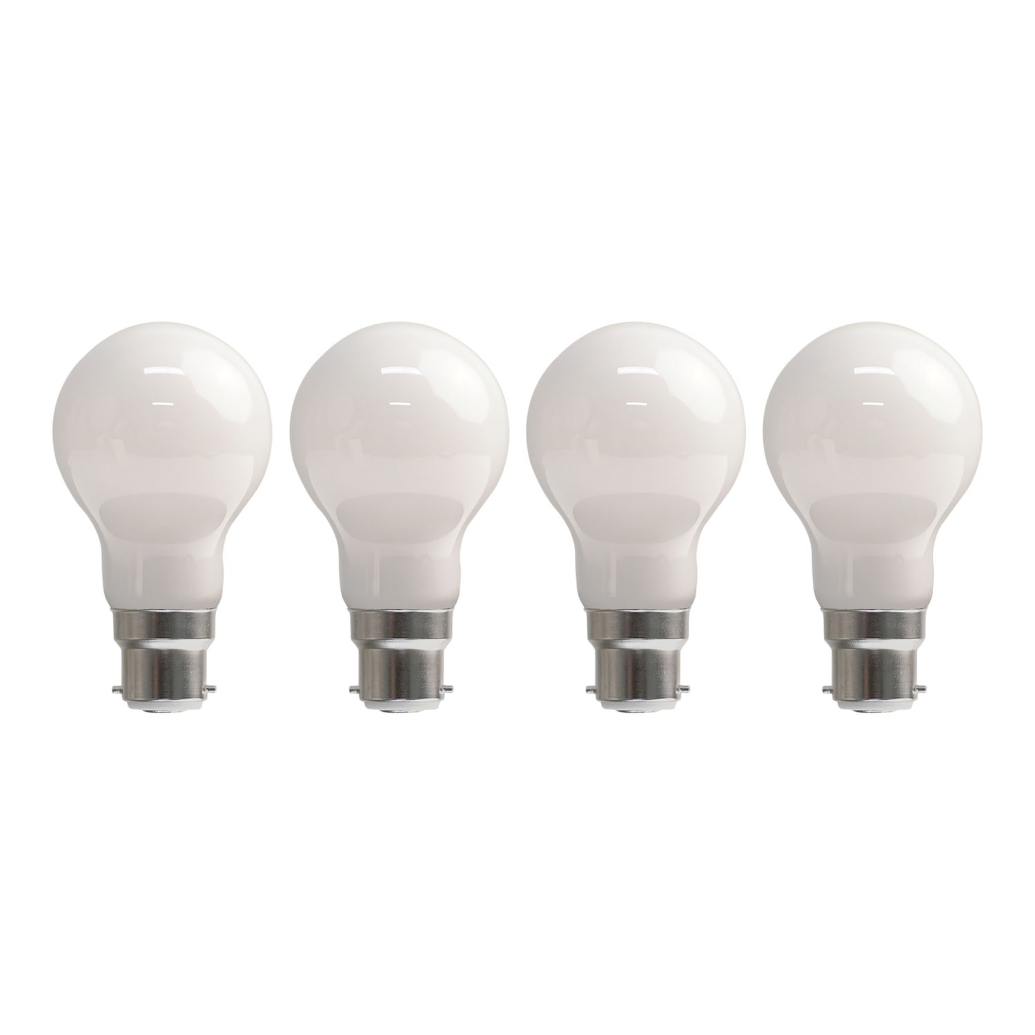 LAP B22 A60 LED Light Bulb Milky 806lm 4.9W 4 Pack (996CF)