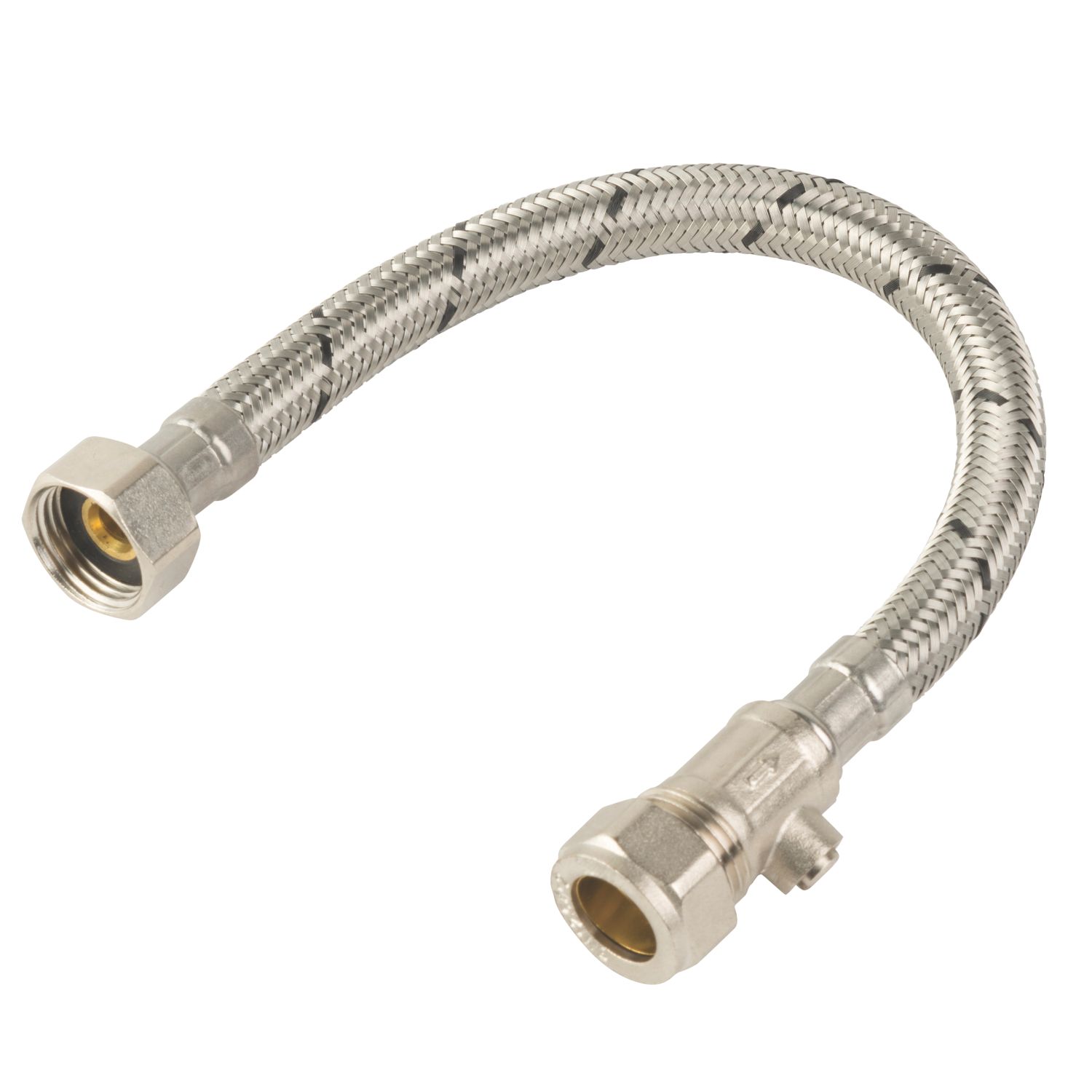 Midbrass Flexible Hoses with Isolation Valve 1/2" x 1/2" x 300mm 2 Pack (996HK)